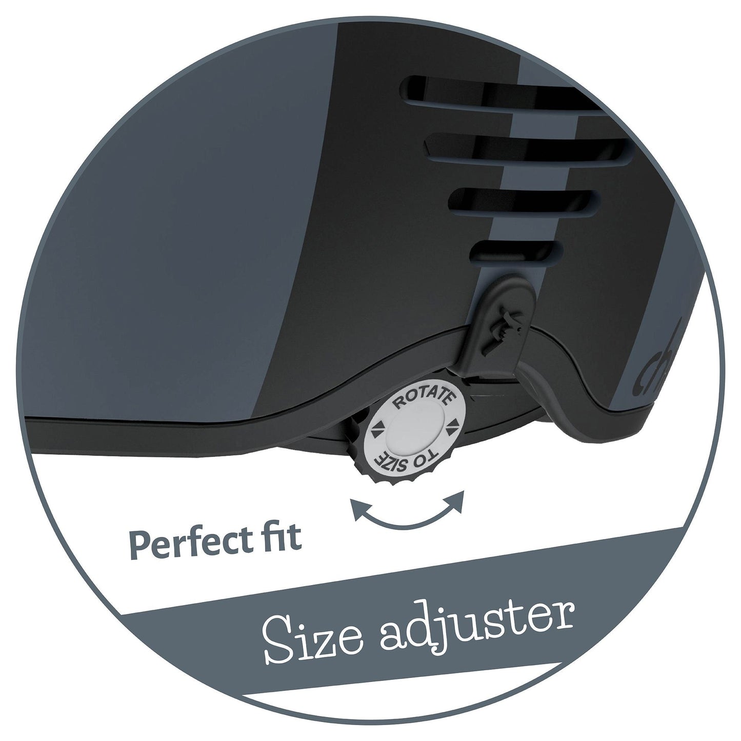 Chillafish Helmet Bobbi Small Grey size adjuster close up