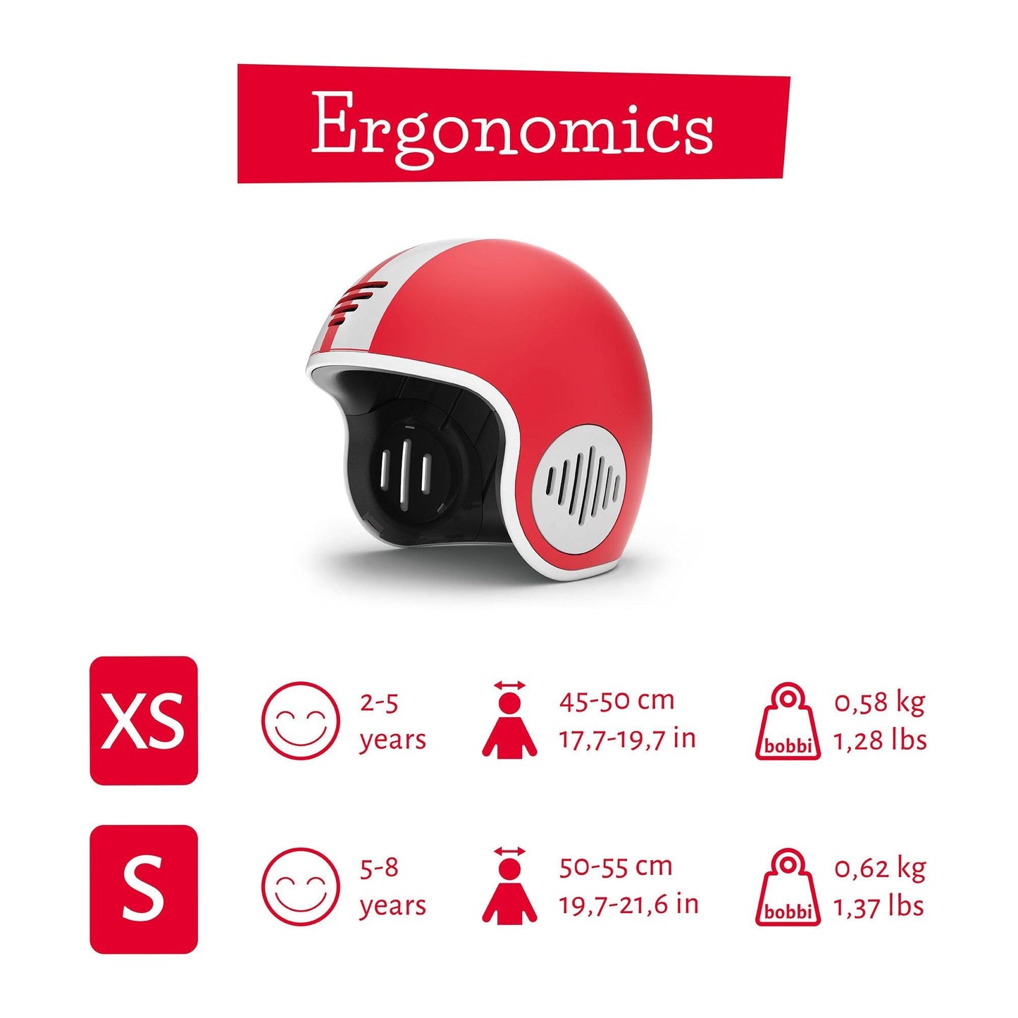 Chillafish Helmet Bobbi Small Red size guide