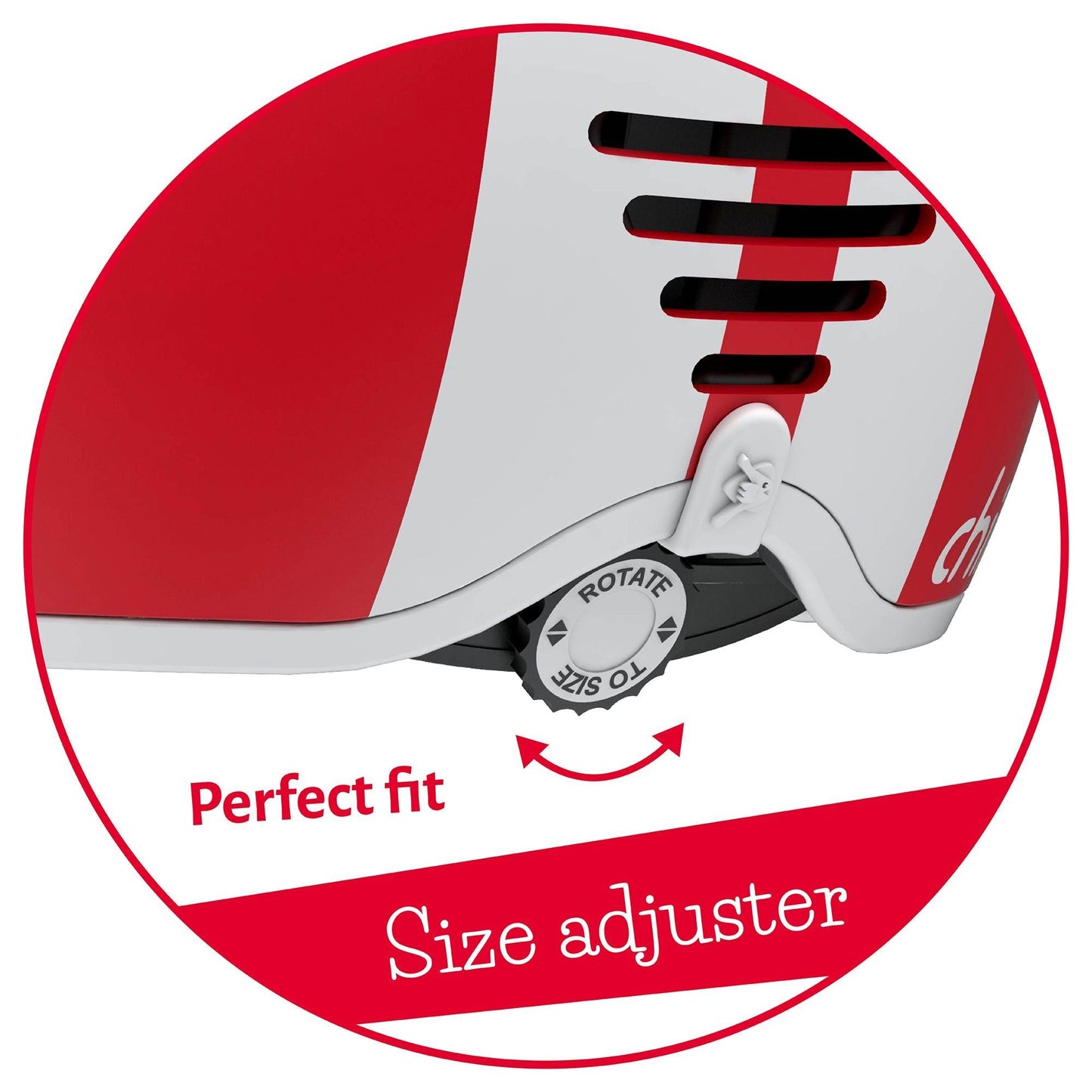 Chillafish Helmet Bobbi Small Red size adjuster close up