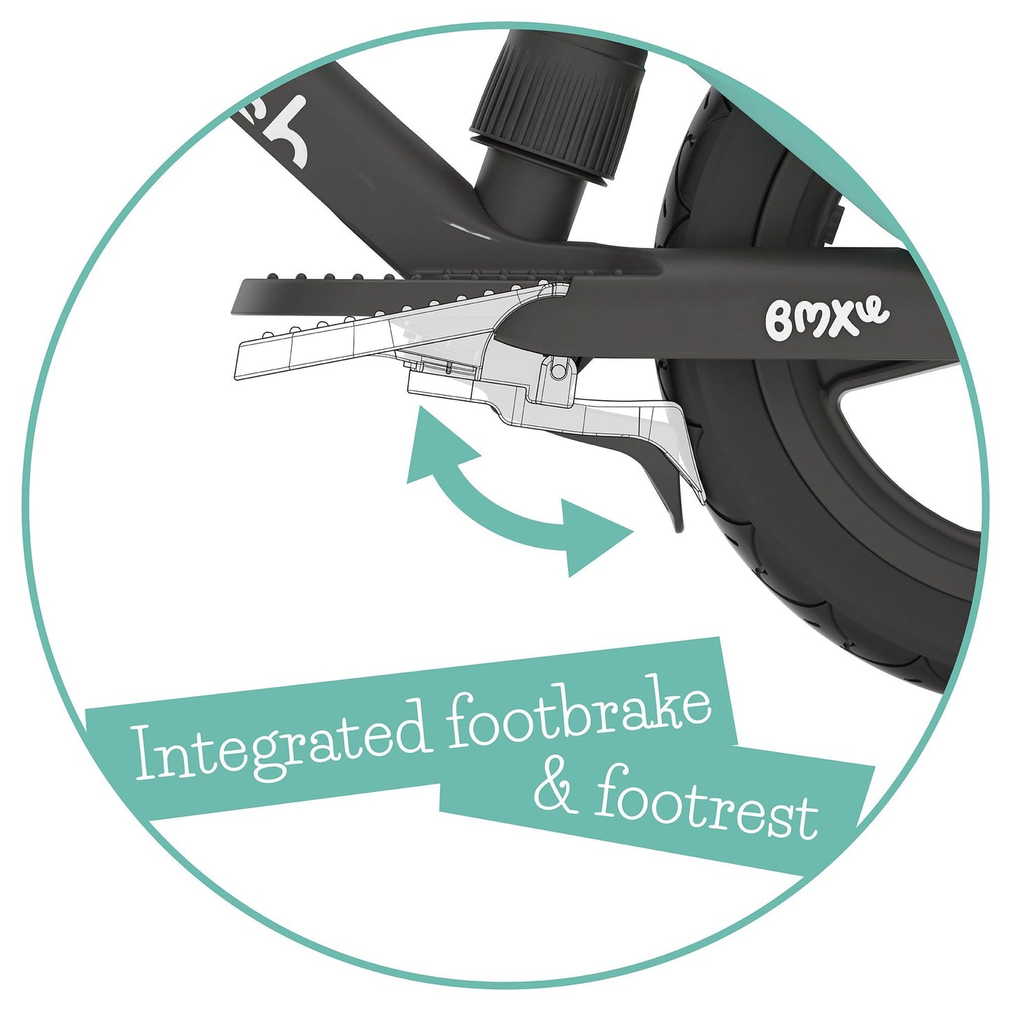 Chillafish BMXie Balance Bike Mint with integrated footbrake and footrest