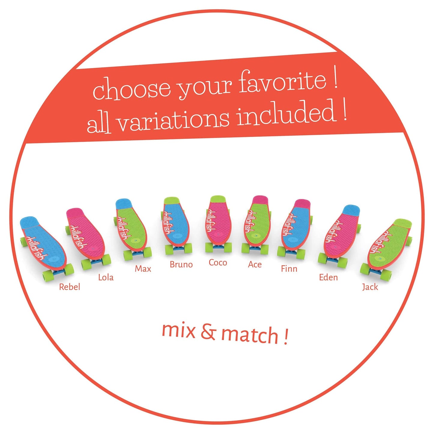 Chillafish Skatie Skateboard Red Mix Age 3+ - The Online Toy Shop7