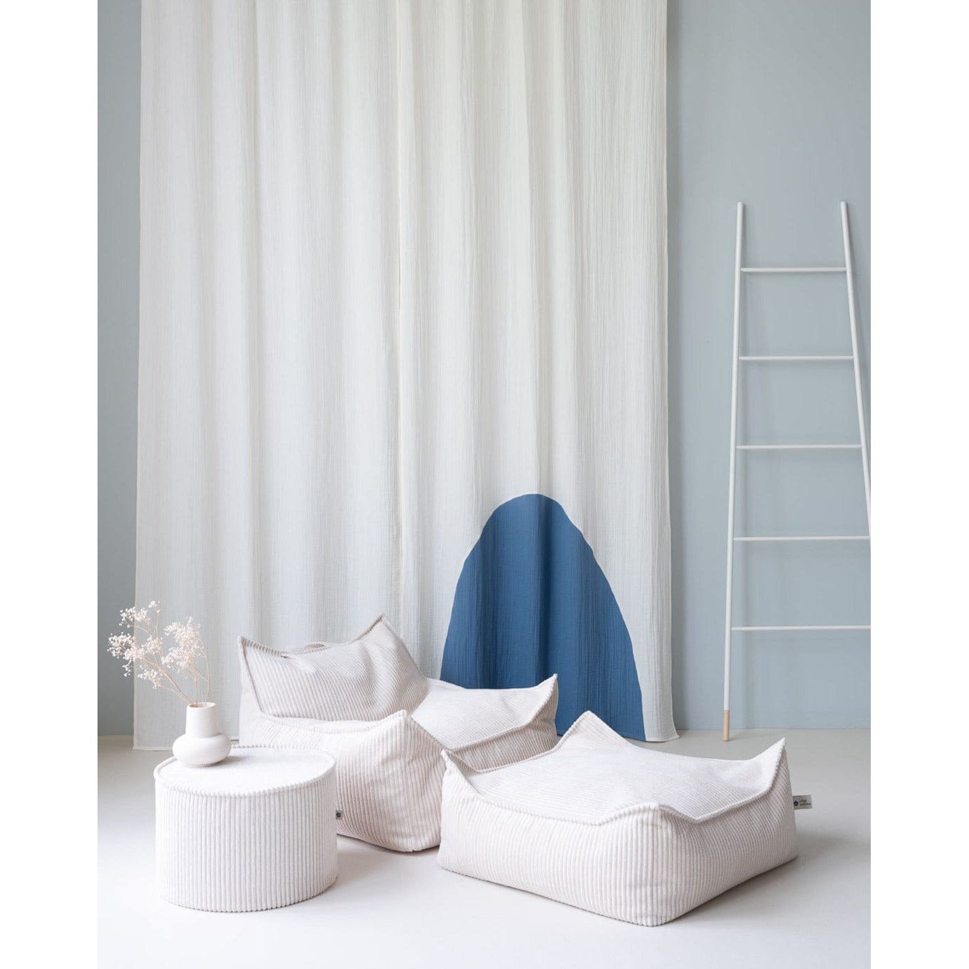 Wigiwama Marshmallow Square Ottoman with kids beanbag chair