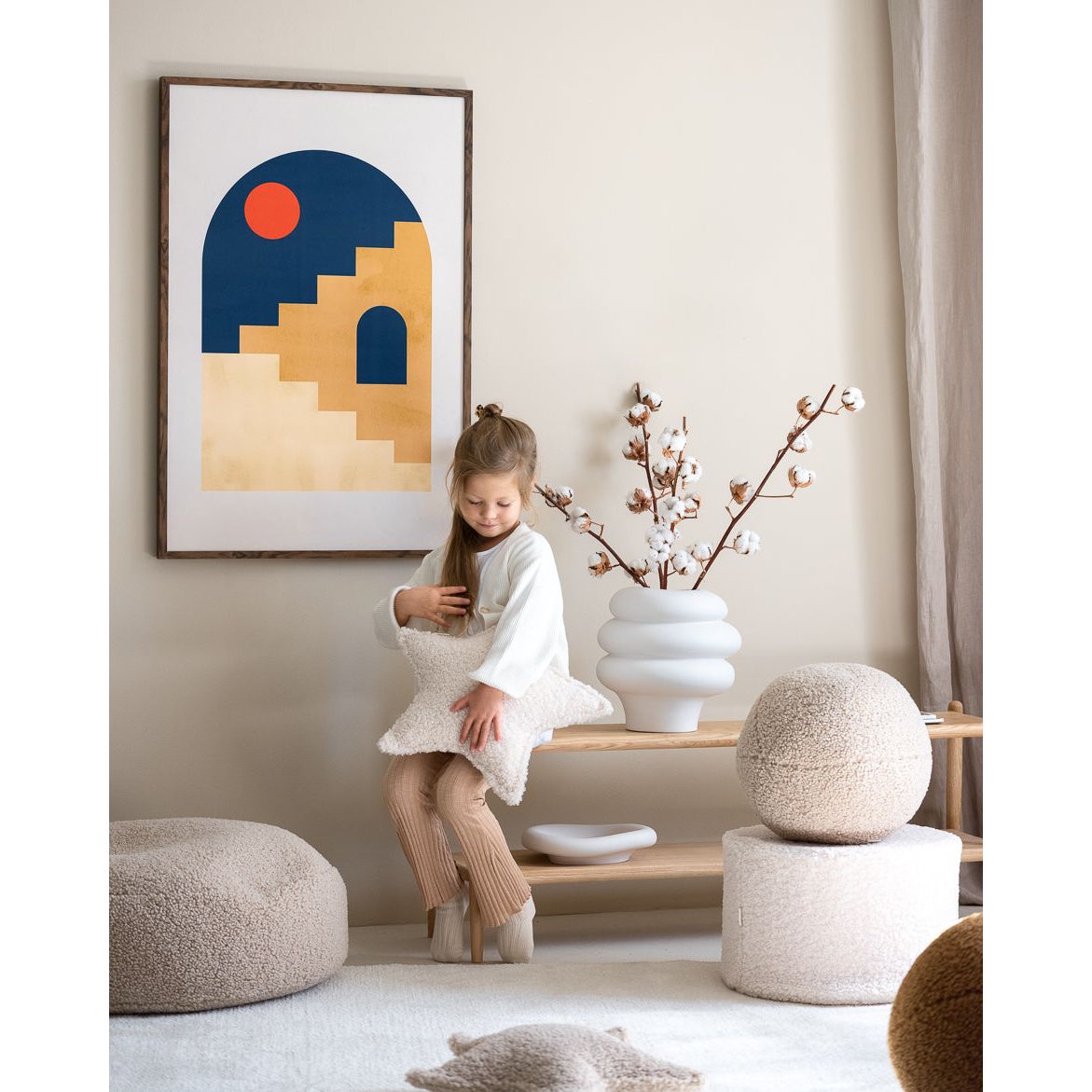 Wigiwama Pouffe - Teddy Boucle