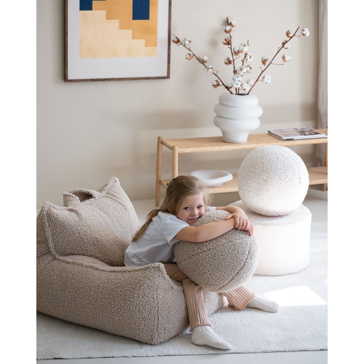 girl sitting on Wigiwama Biscuit Beanbag Chair