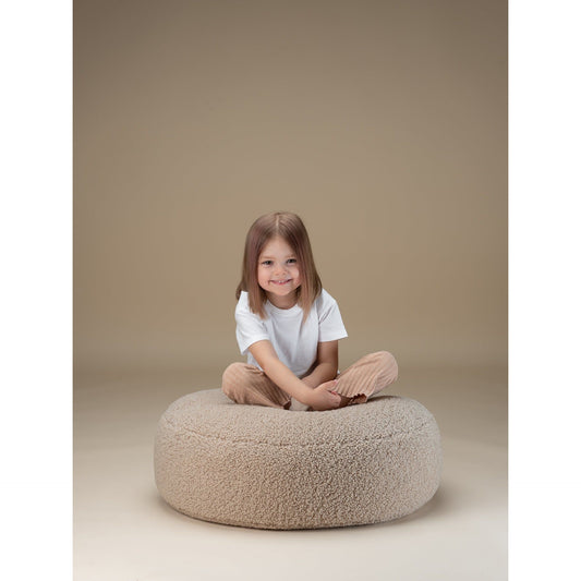 Wigiwama Round Ottoman - Teddy Boucle