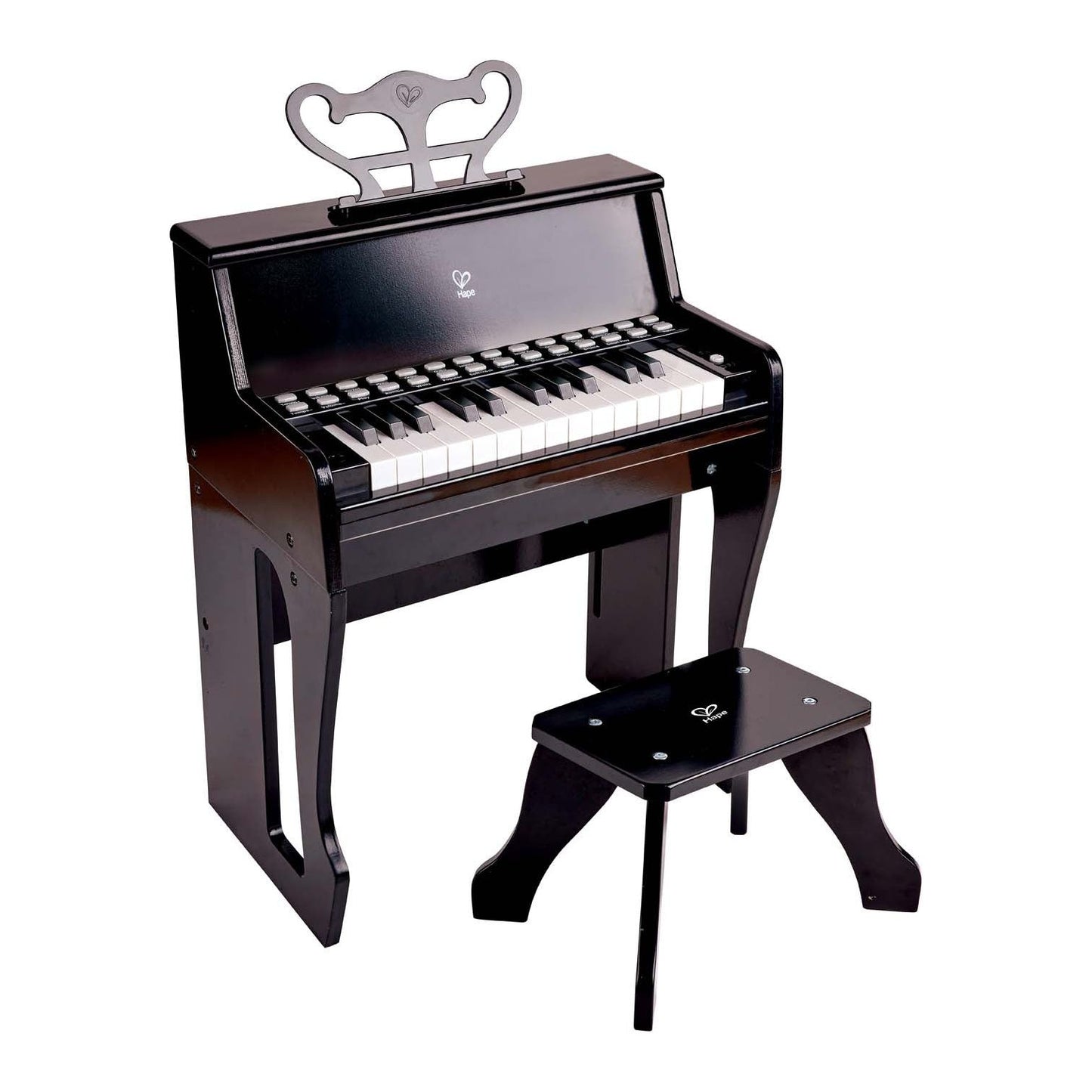 Hape Learn with Lights Black Piano with Stool