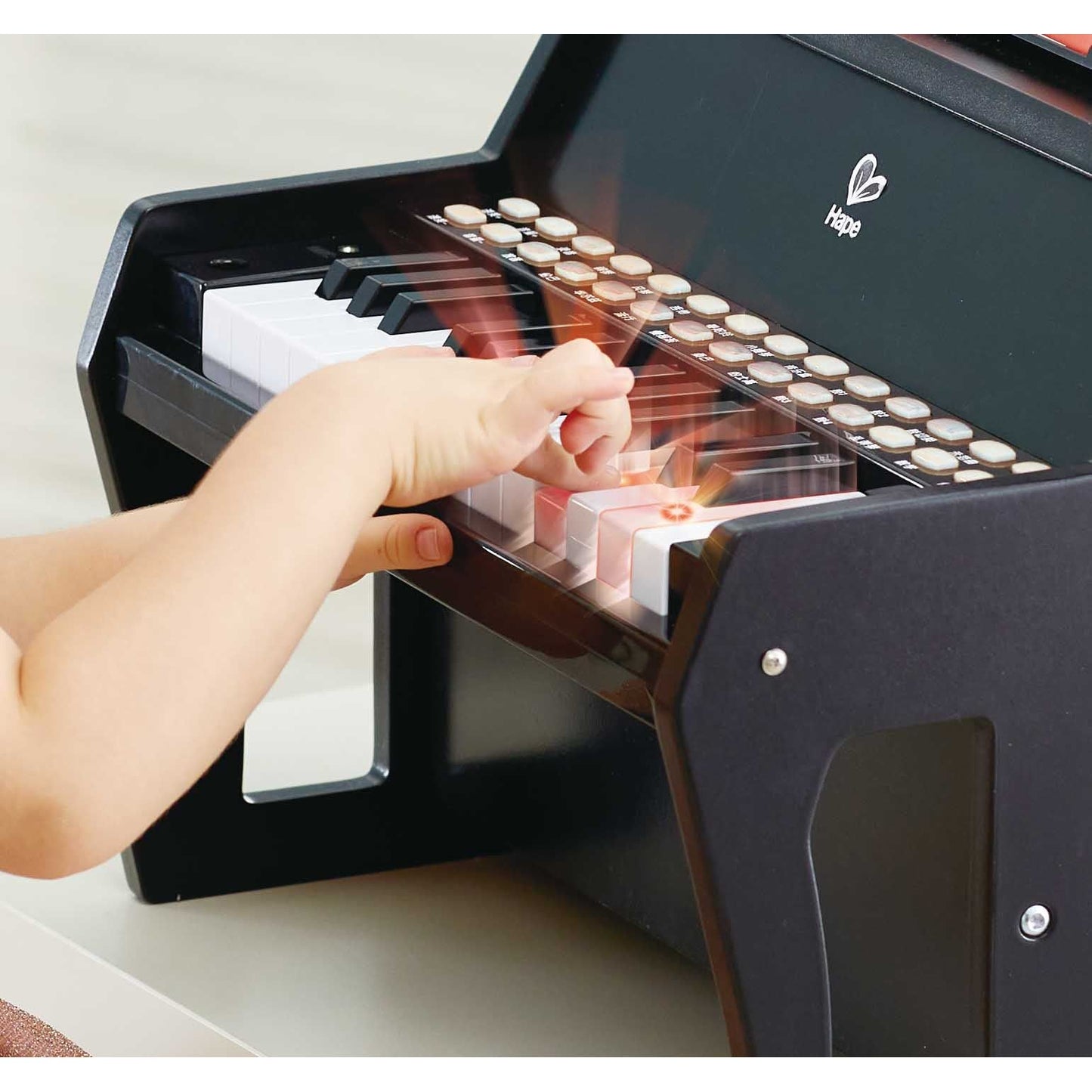 Hape Learn with Lights Black Piano with Stool