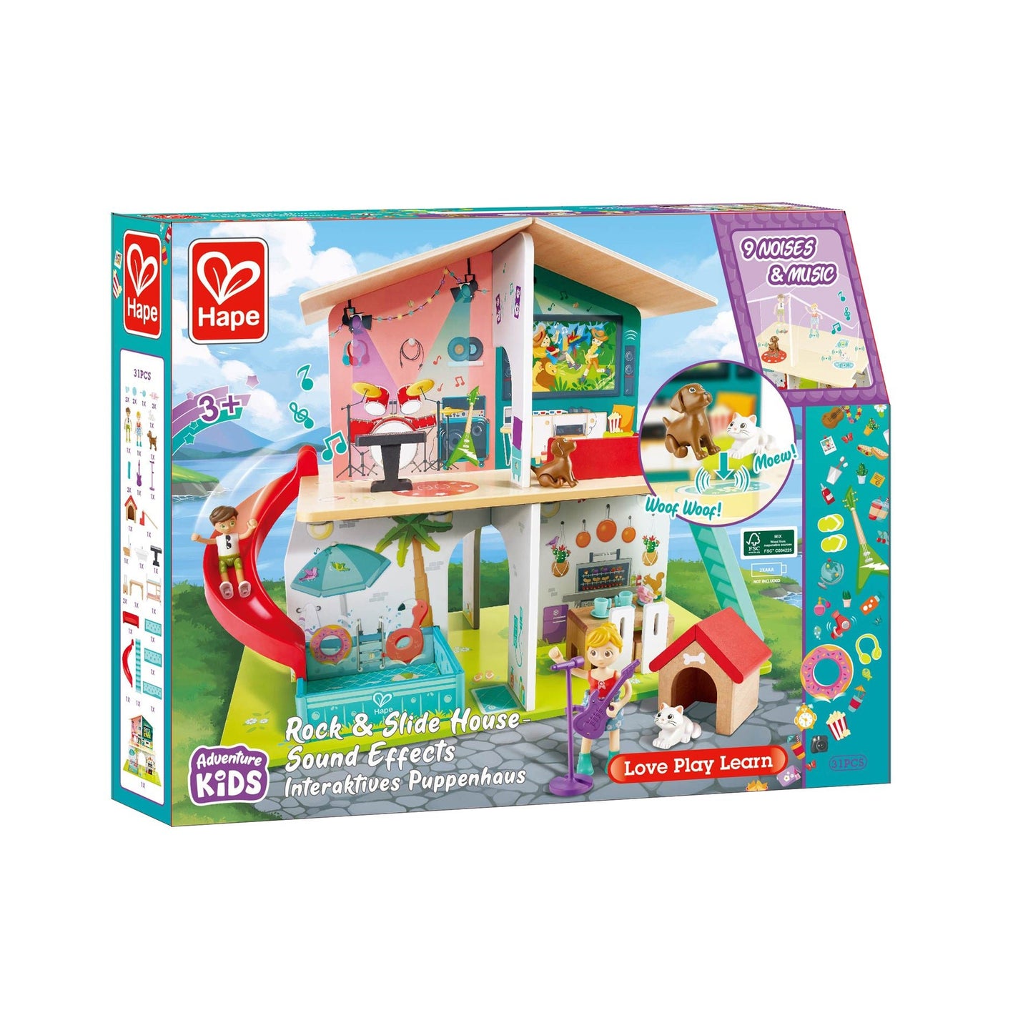 Hape Rock & Slide House With Sound Effects