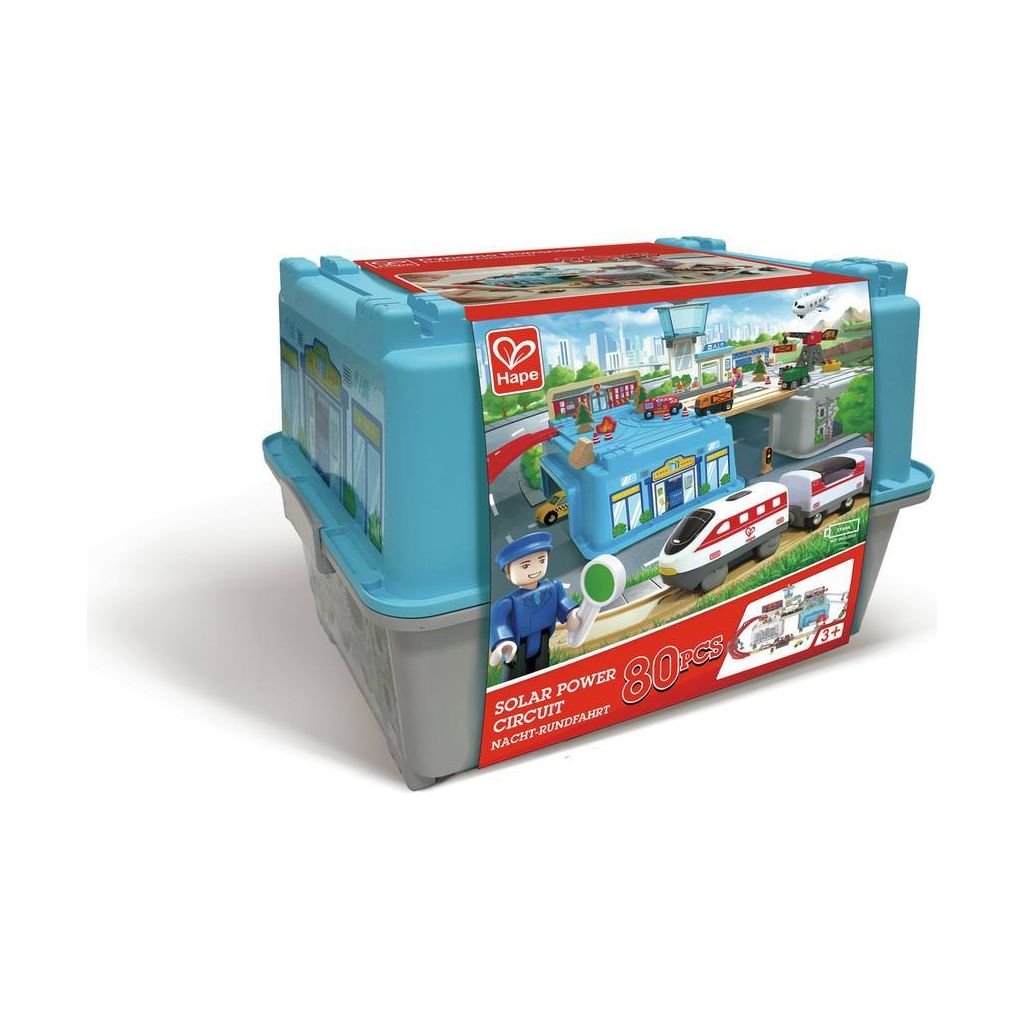Hape Mega Metropolis Train Bucket Set (80 pieces) Age 3+