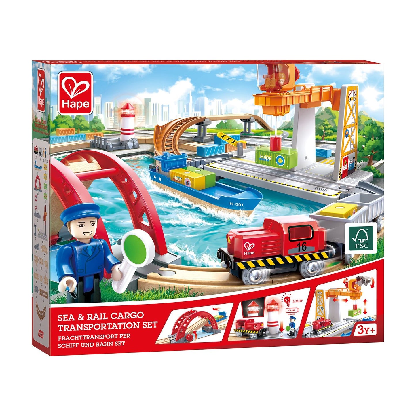 Hape Sea & Rail Cargo Transportation Set