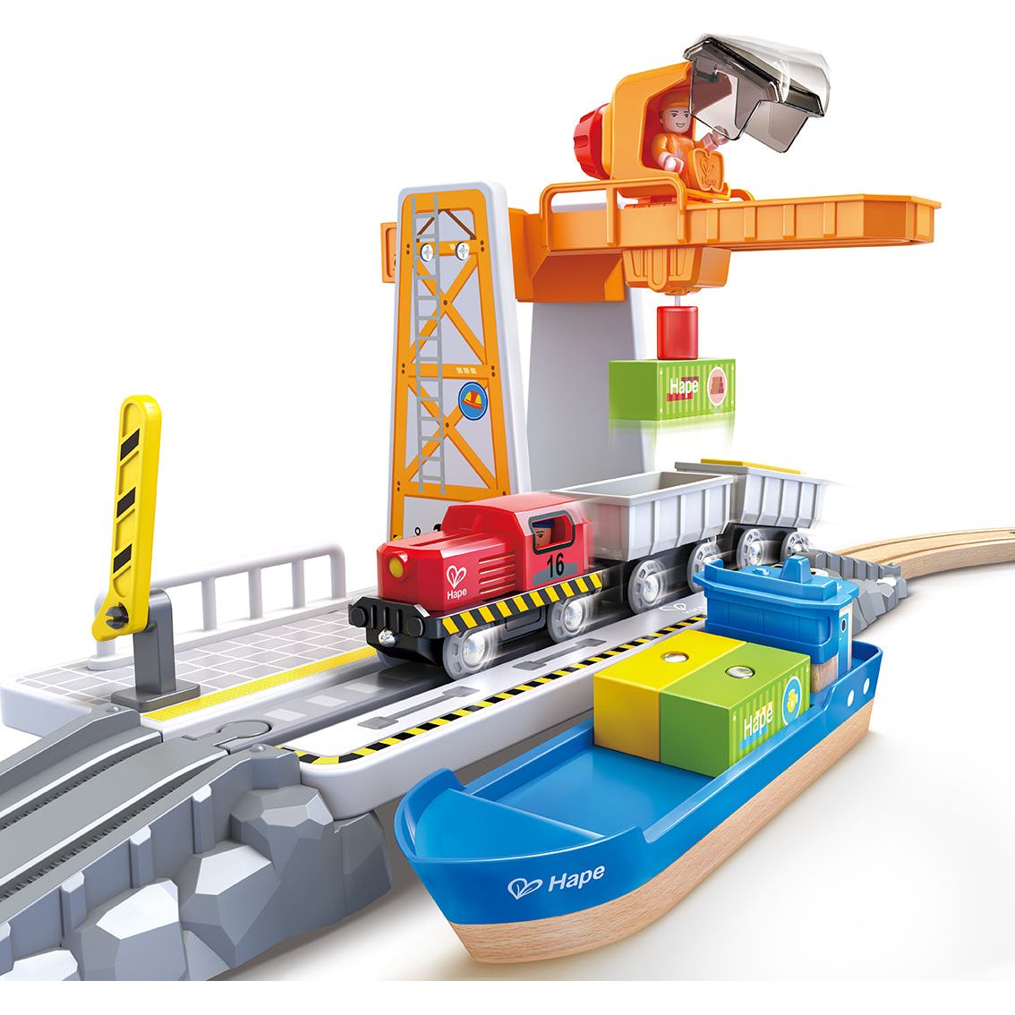 Hape Sea & Rail Cargo Transportation Set