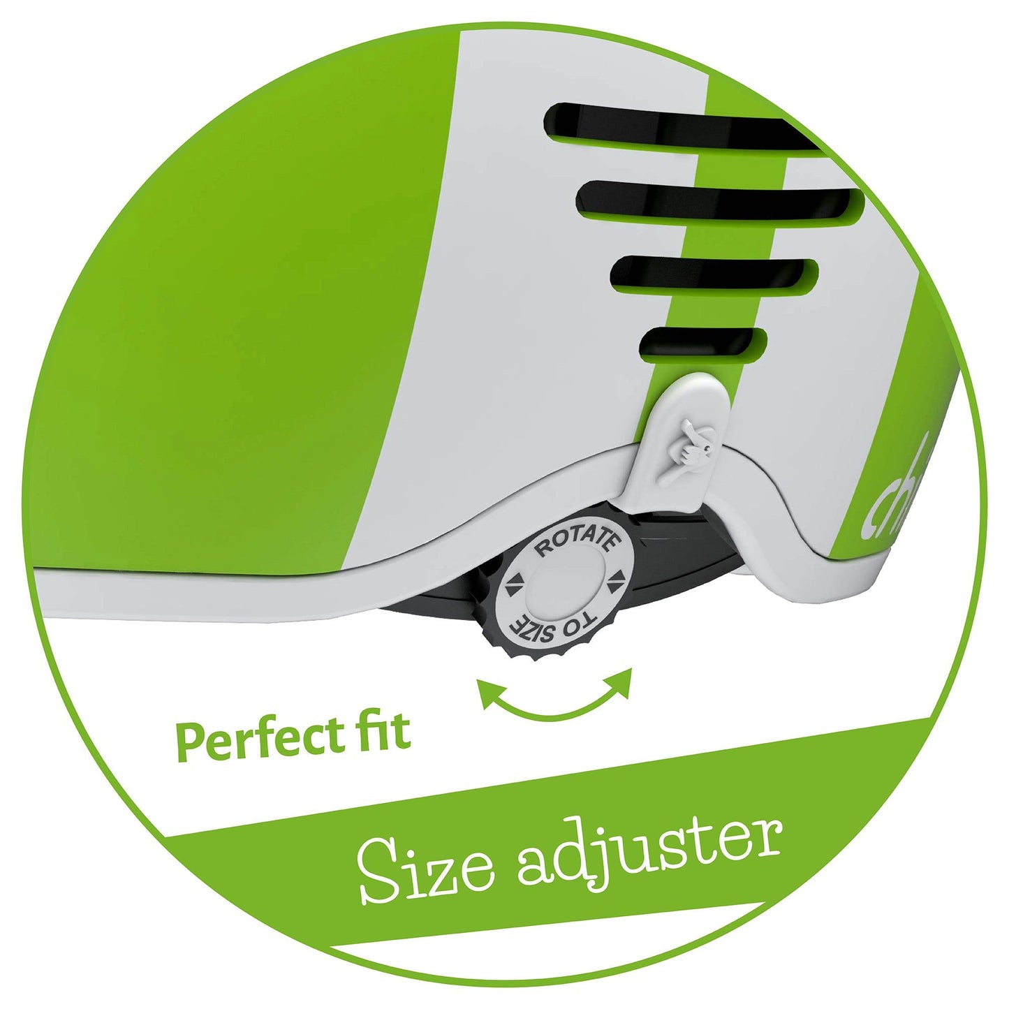 Chillafish Kids Helmet Bobbi XS Lime size adjuster