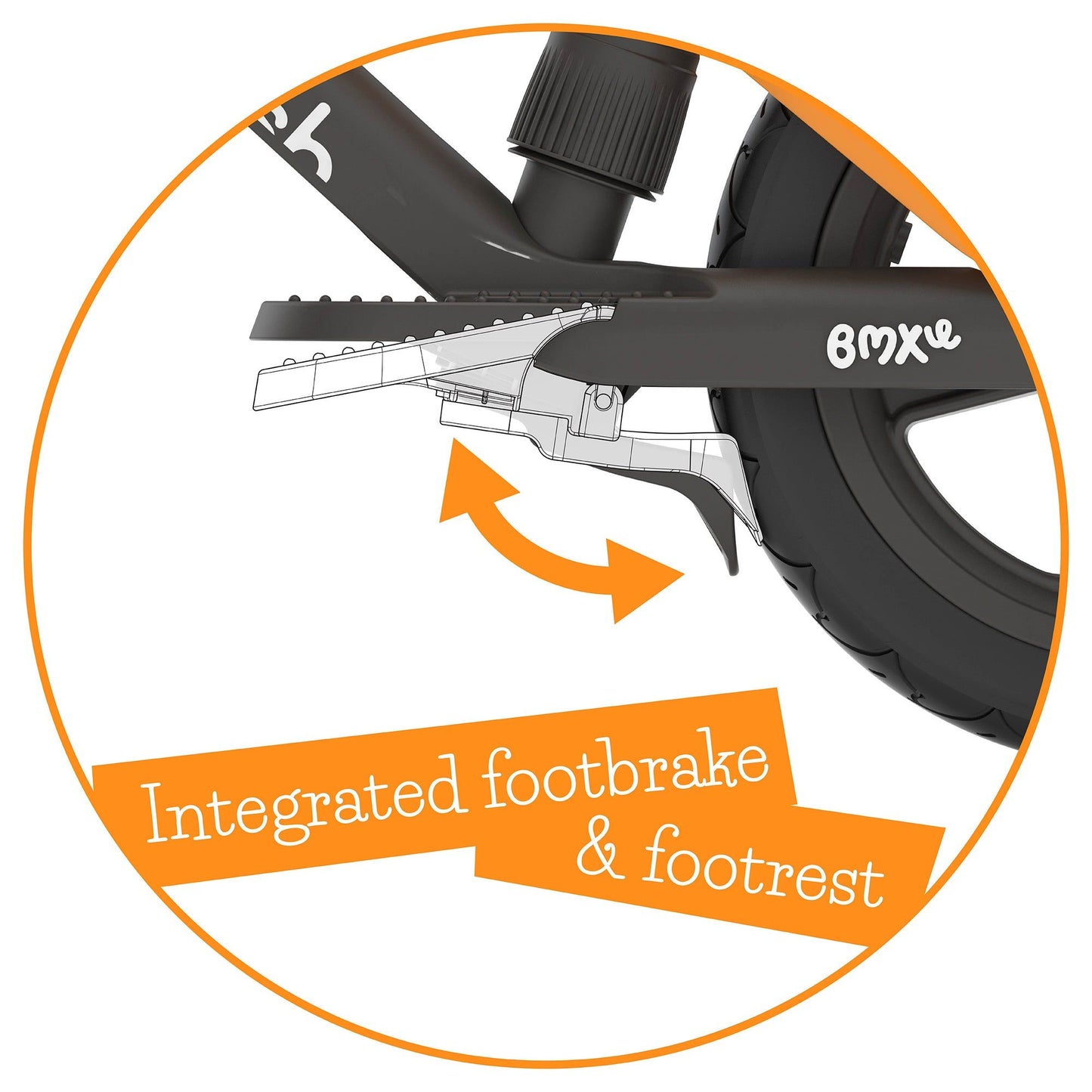 Chillafish BMXie Balance Bike Ginger with integrated footrest and footbrake