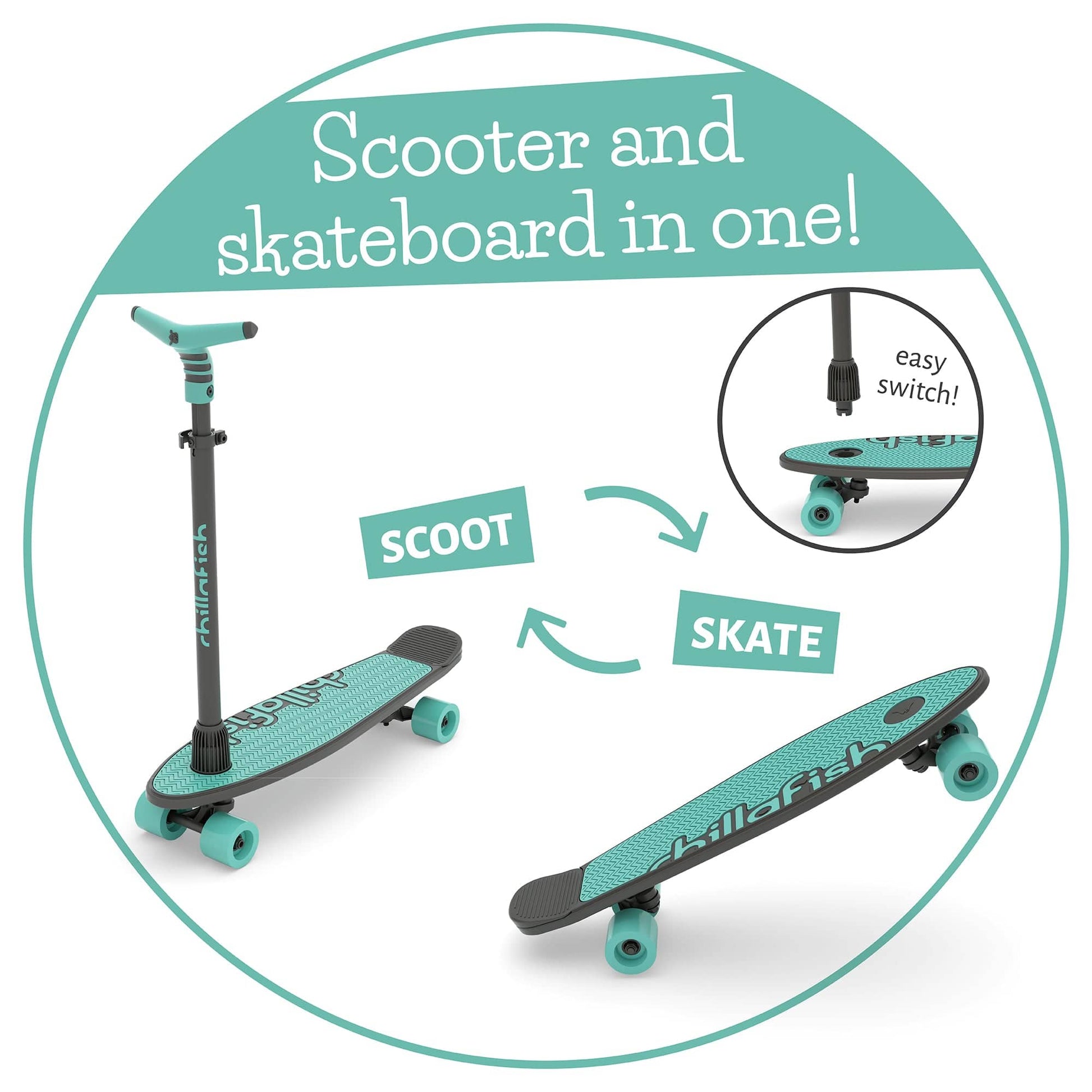 Chillafish Skatie Skootie 2 - Mint Age 3+ - The Online Toy Shop - Skateboard - 4