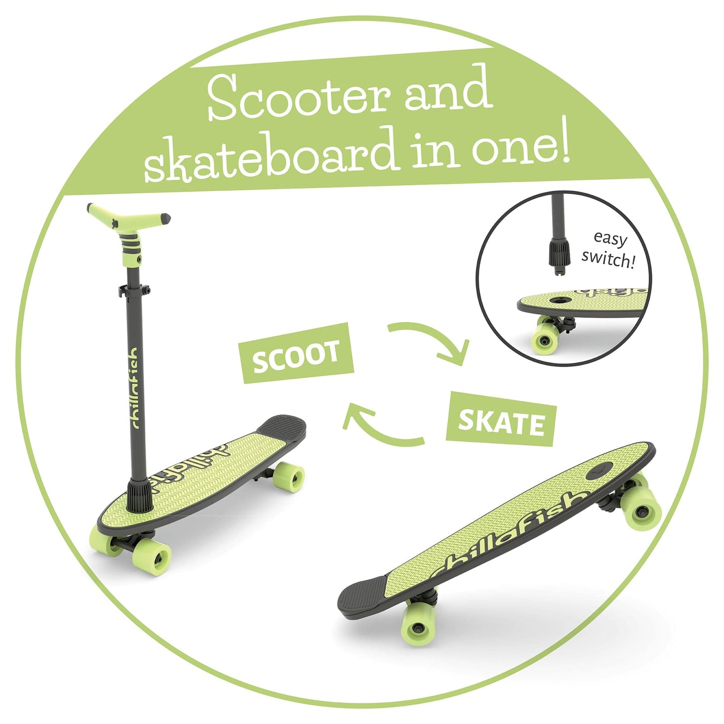 Chillafish Skatie Skootie 2 - Pistachio Age 3+ - The Online Toy Shop - Skateboard - 4