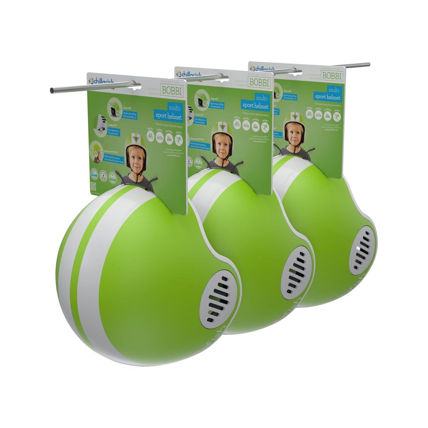 Chillafish Kids Helmet Bobbi XS Lime shelf hanger