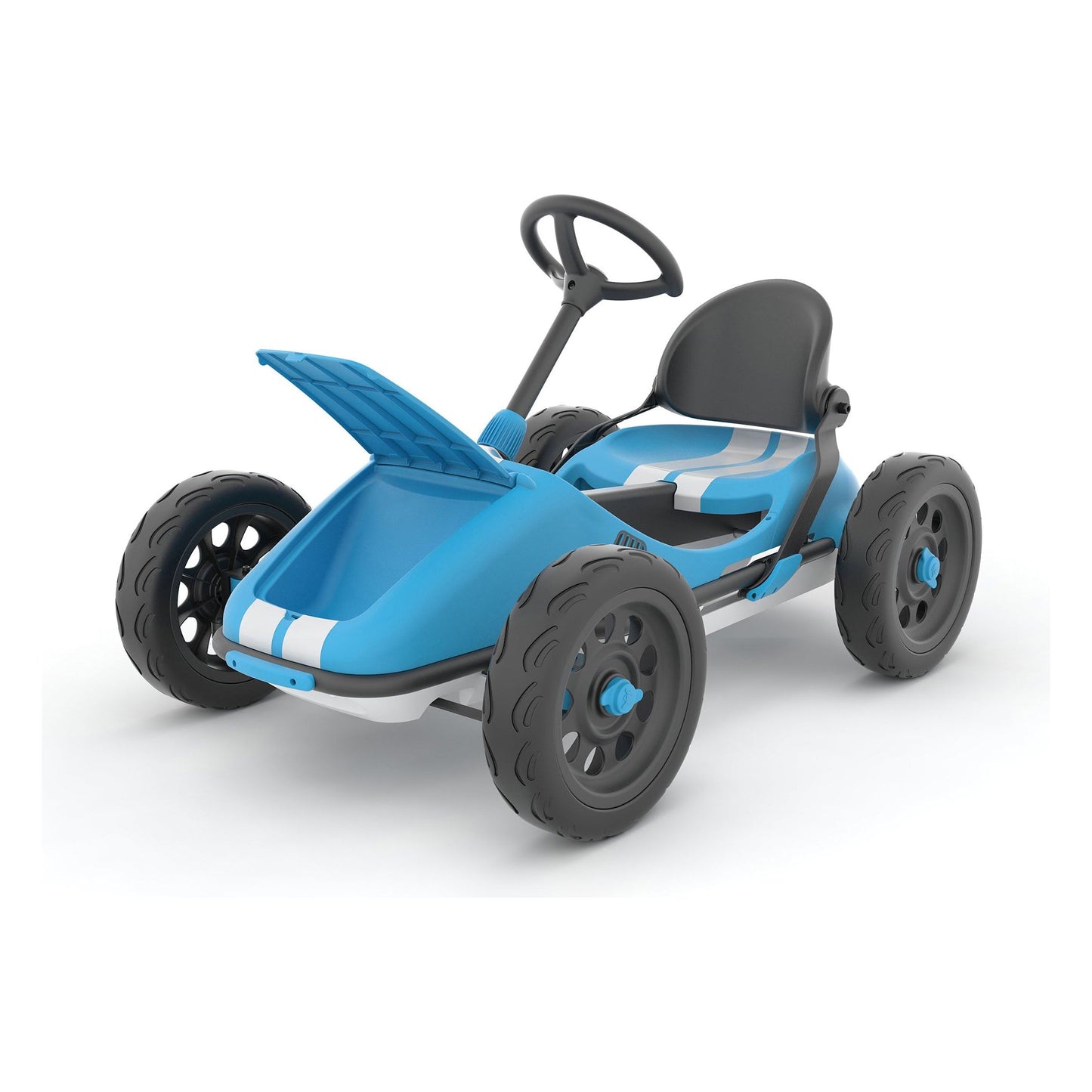 Chillafish Kids Monzi Go Kart - Blue with trunk open