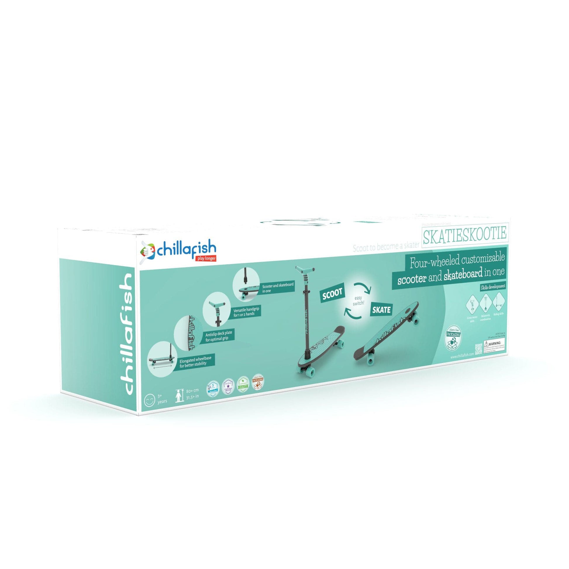 Chillafish Skatie Skootie 2 - Mint Age 3+ - The Online Toy Shop - Skateboard - 9