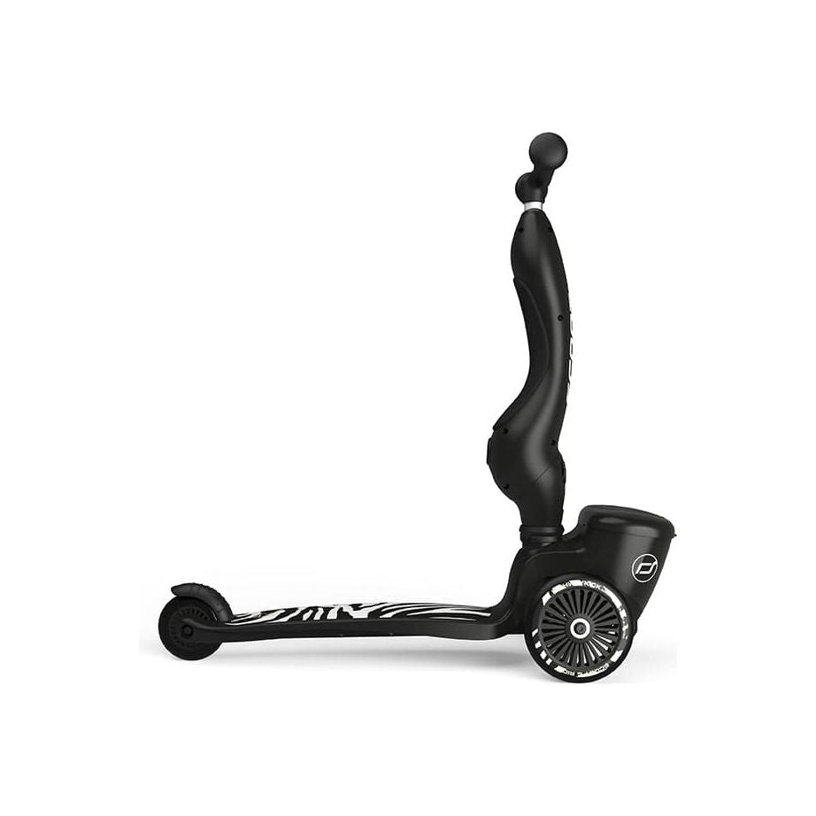 Scoot and Ride Highwaykick 1 Lifestyle Scooter - Zebra in upright position right side