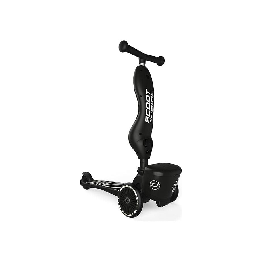 Scoot and Ride Highwaykick 1 Lifestyle Scooter - Zebra in upright position front right