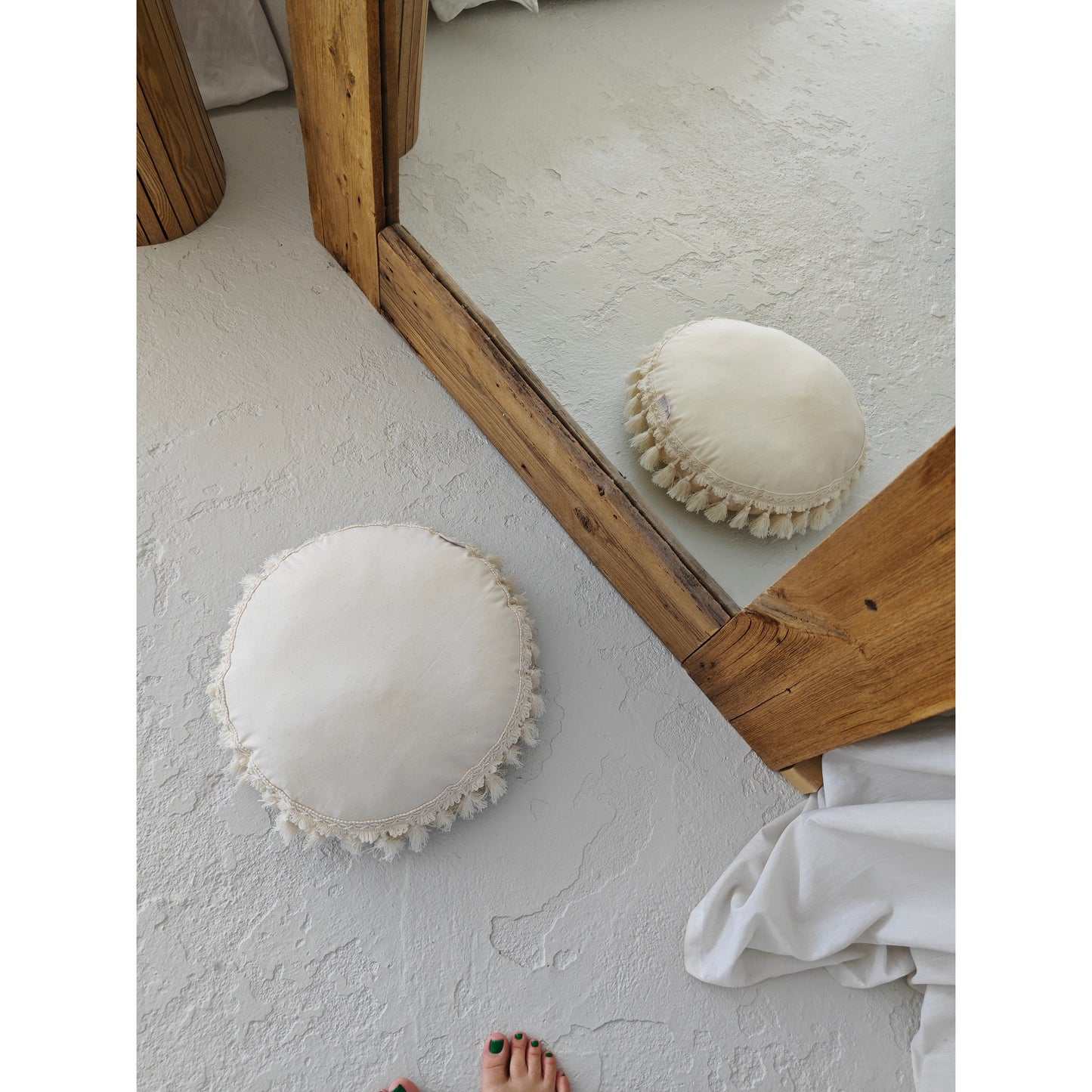 MINICAMP Round Tassel Cushion – Cozy Boho Pillow for Kids' Rooms