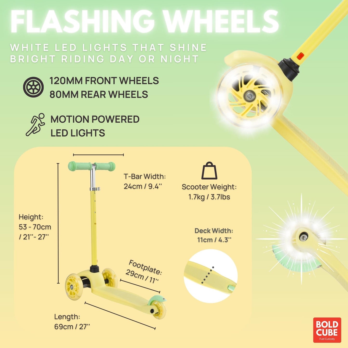 BOLDCUBE Lemon - Teeny 3 Wheel Scooter