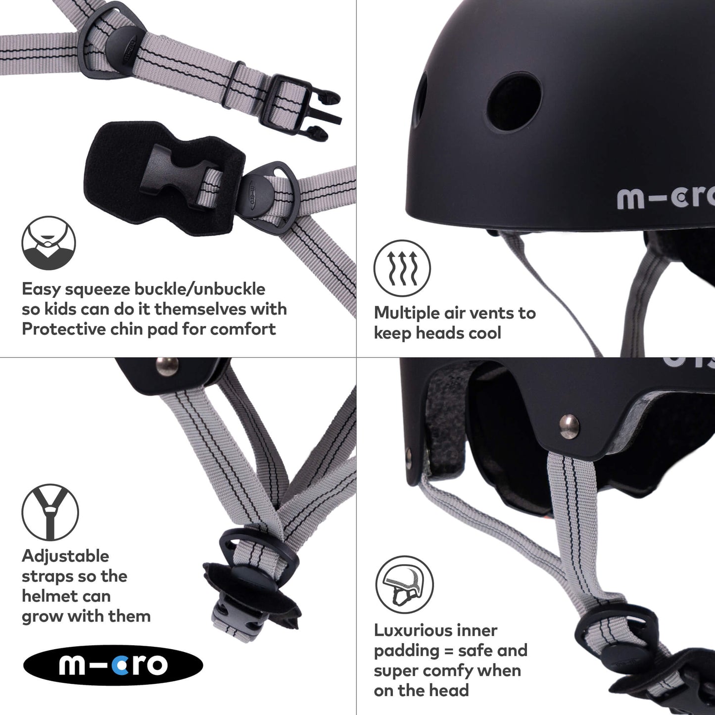 Micro Scooter Kids Plain Matt Helmet