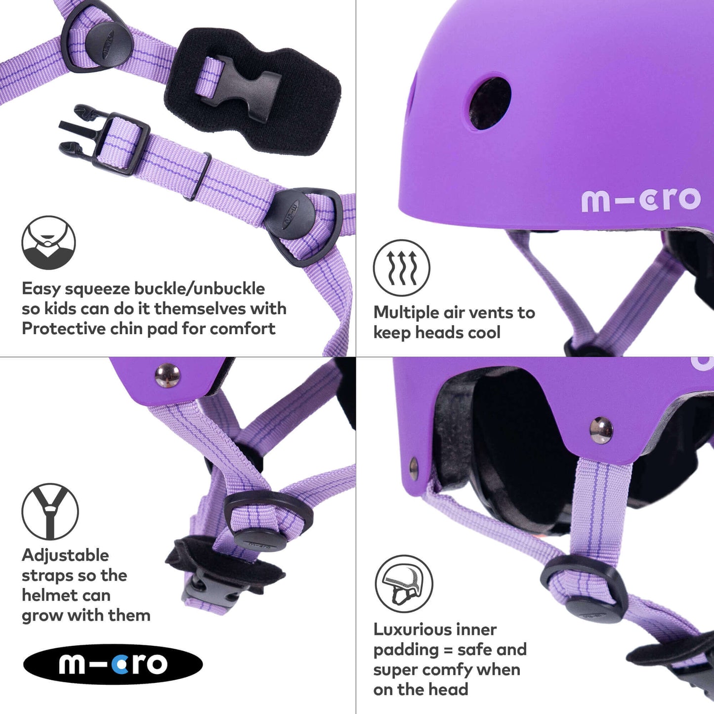 Micro Scooter Kids Plain Matt Helmet
