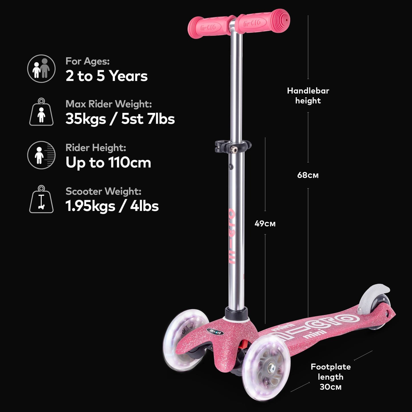 Micro Scooter Mini Glitter - Pink