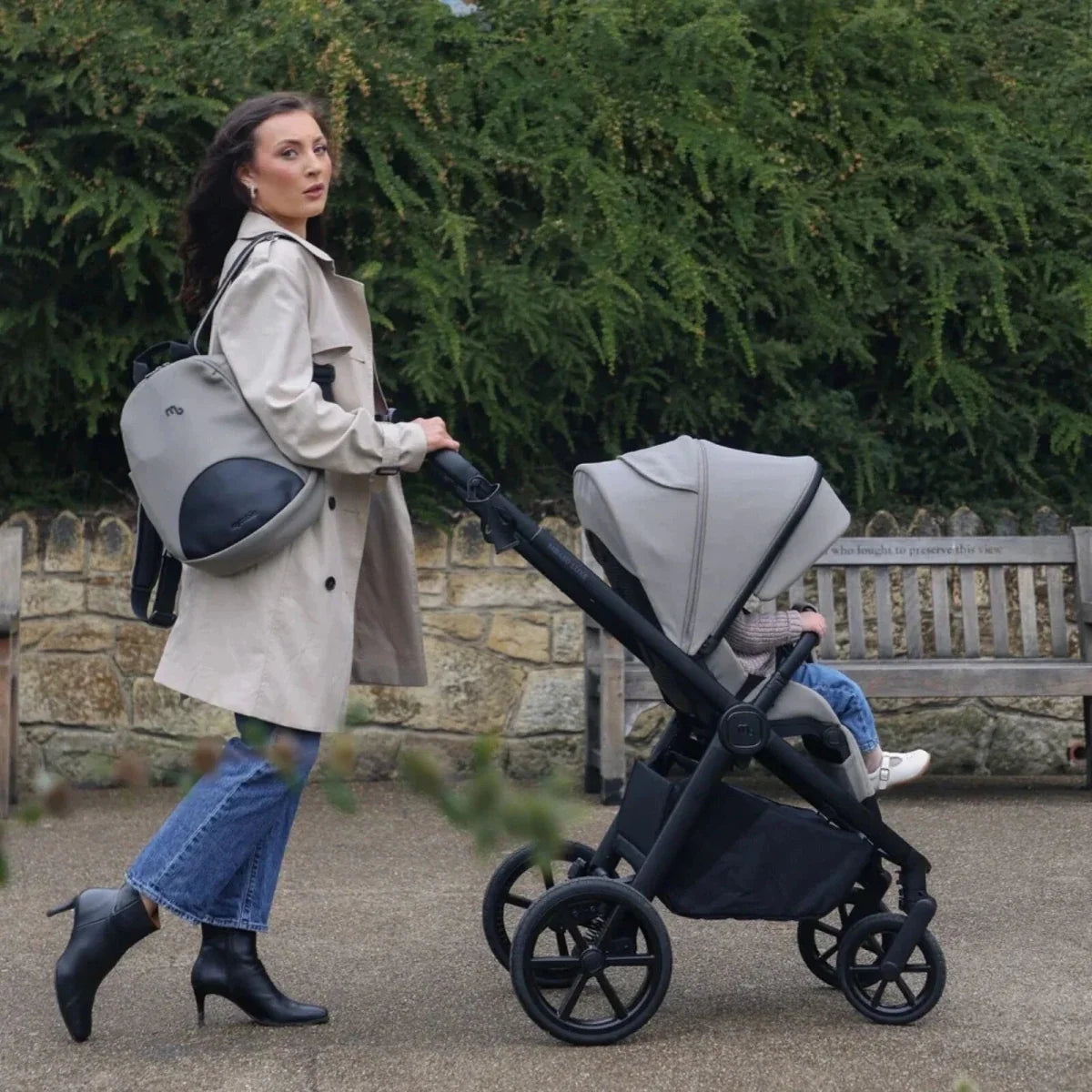 My Babiie MB450 Luxe 3-in-1 Travel System with Rotating Car Seat,Base & Toddler Seat - Mink