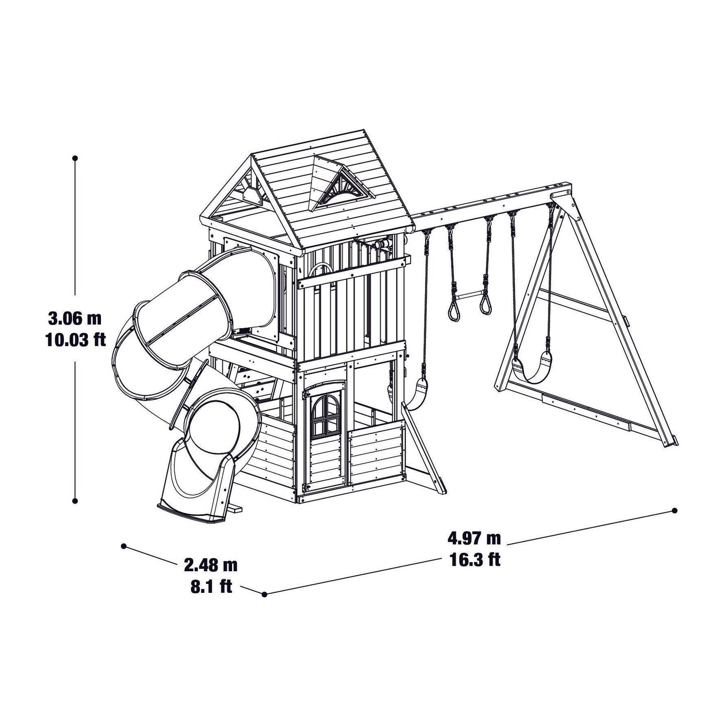 Gorilla Play Maple Ridge Climbing Frame Playset