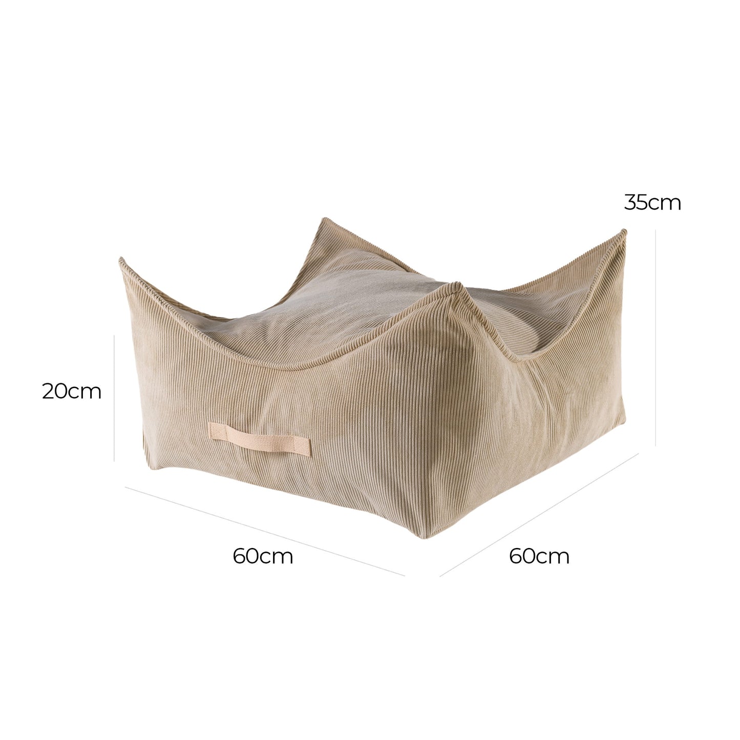 Meow Baby Corduroy Square Pouffe For Children