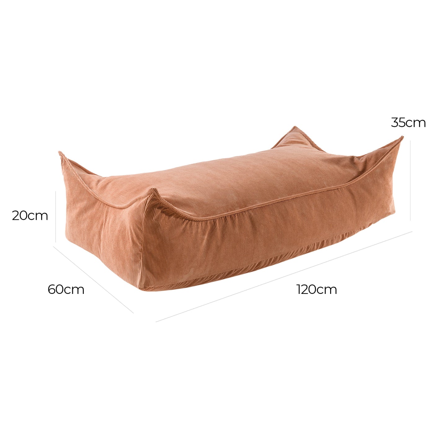 Meow Baby Corduroy Rectangular Pouffe For Children