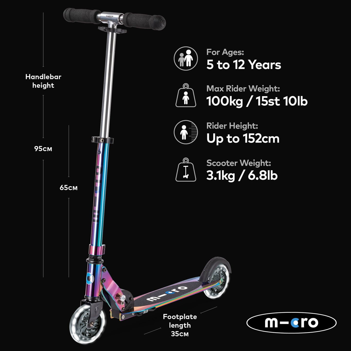 Micro Scooter Sprite LED - Neochrome
