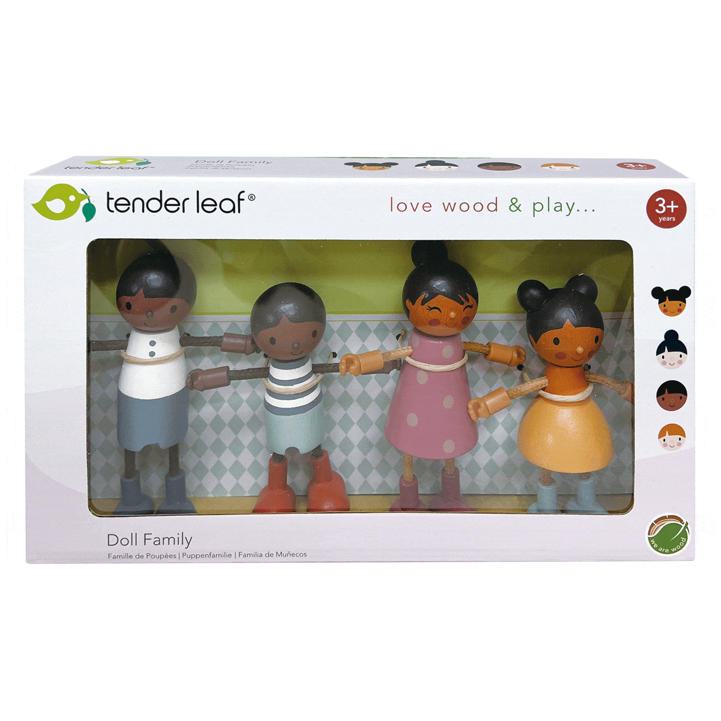 Tender Leaf Hummingbird Doll Family in box