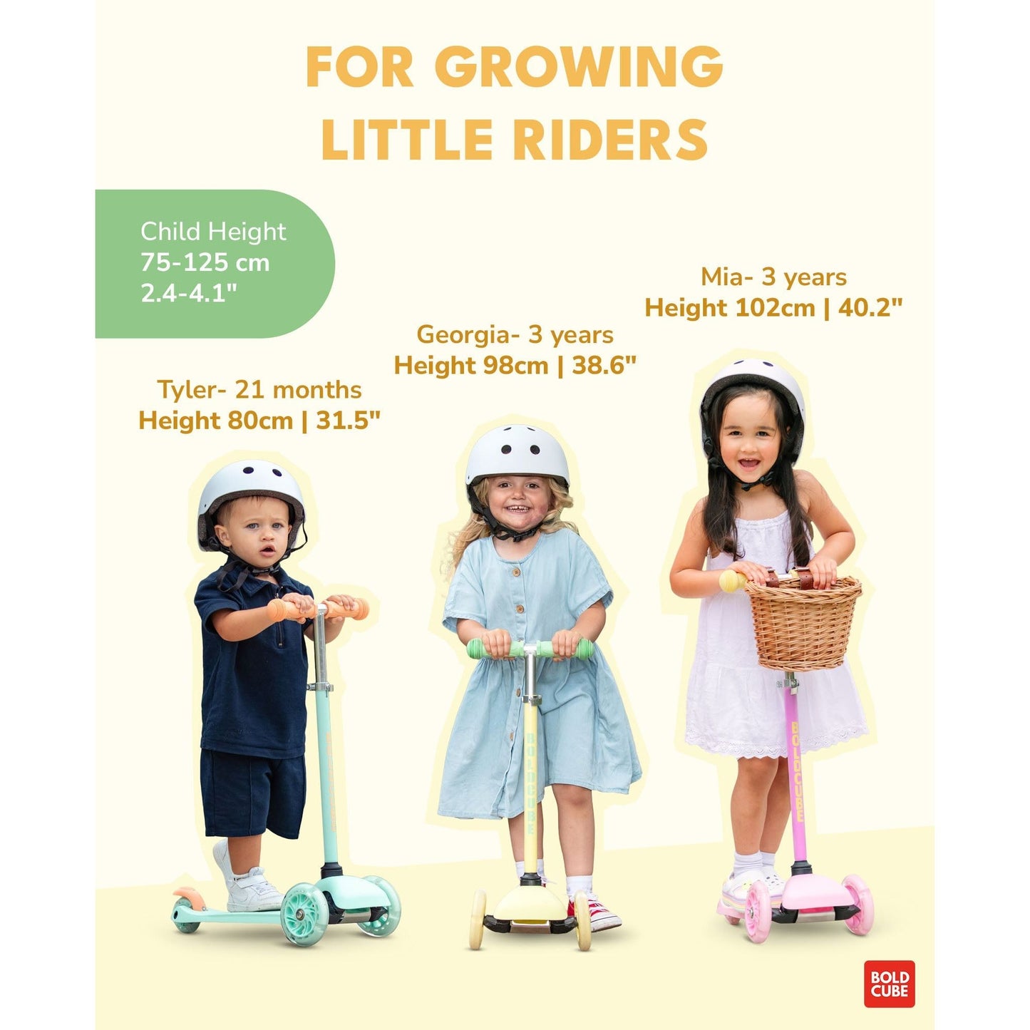 BOLDCUBE Lemon - Teeny 3 Wheel Scooter