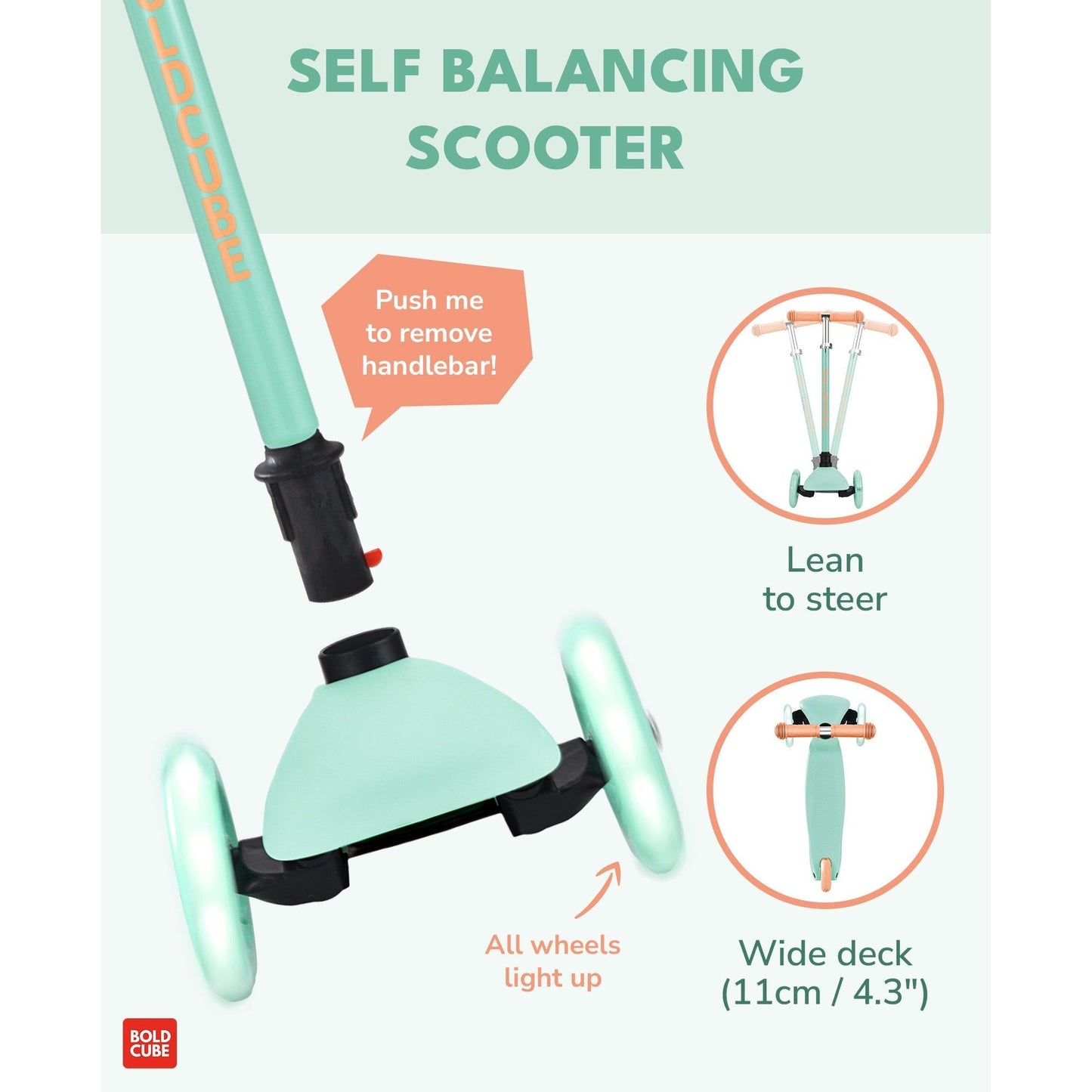 BOLDCUBE Mint - Teeny 3 Wheel Scooter