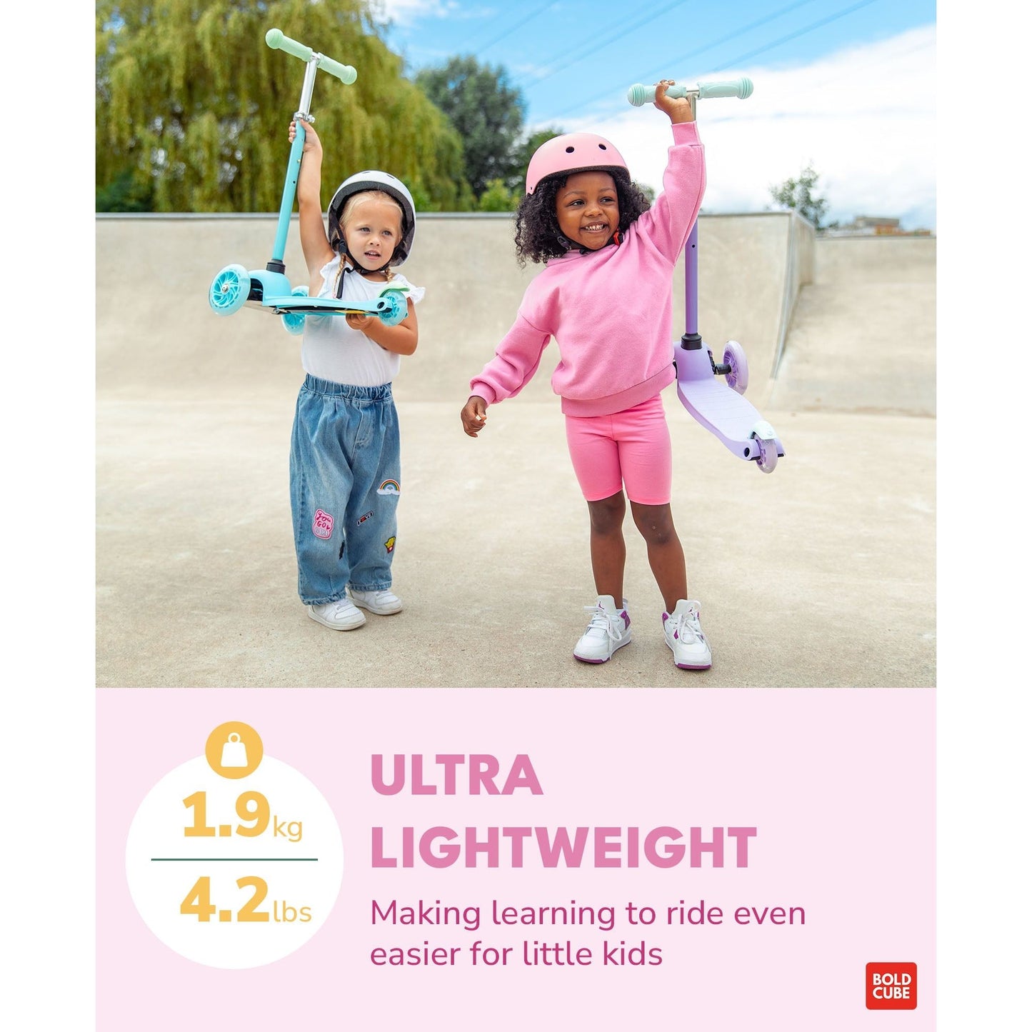 BOLDCUBE Pink & Yellow - Teeny 3 Wheel Scooter