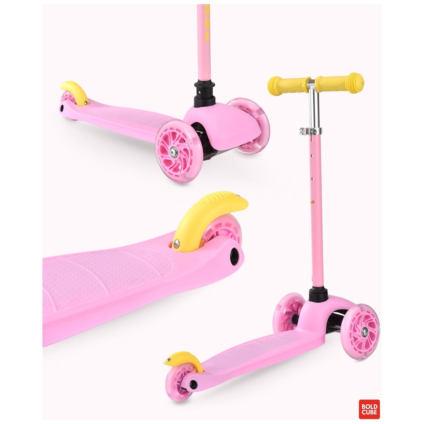 BOLDCUBE Pink & Yellow - Teeny 3 Wheel Scooter