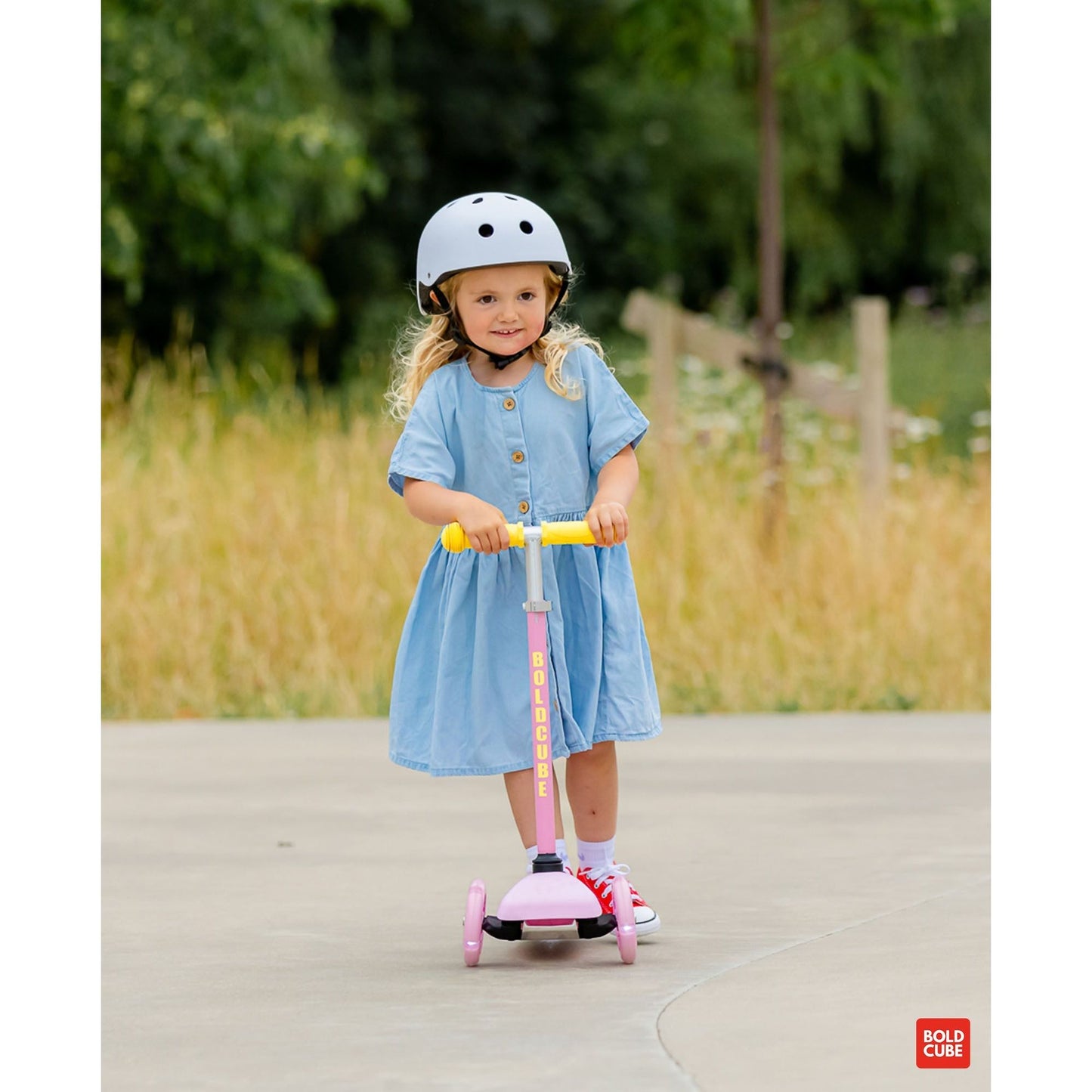 BOLDCUBE Pink & Yellow - Teeny 3 Wheel Scooter