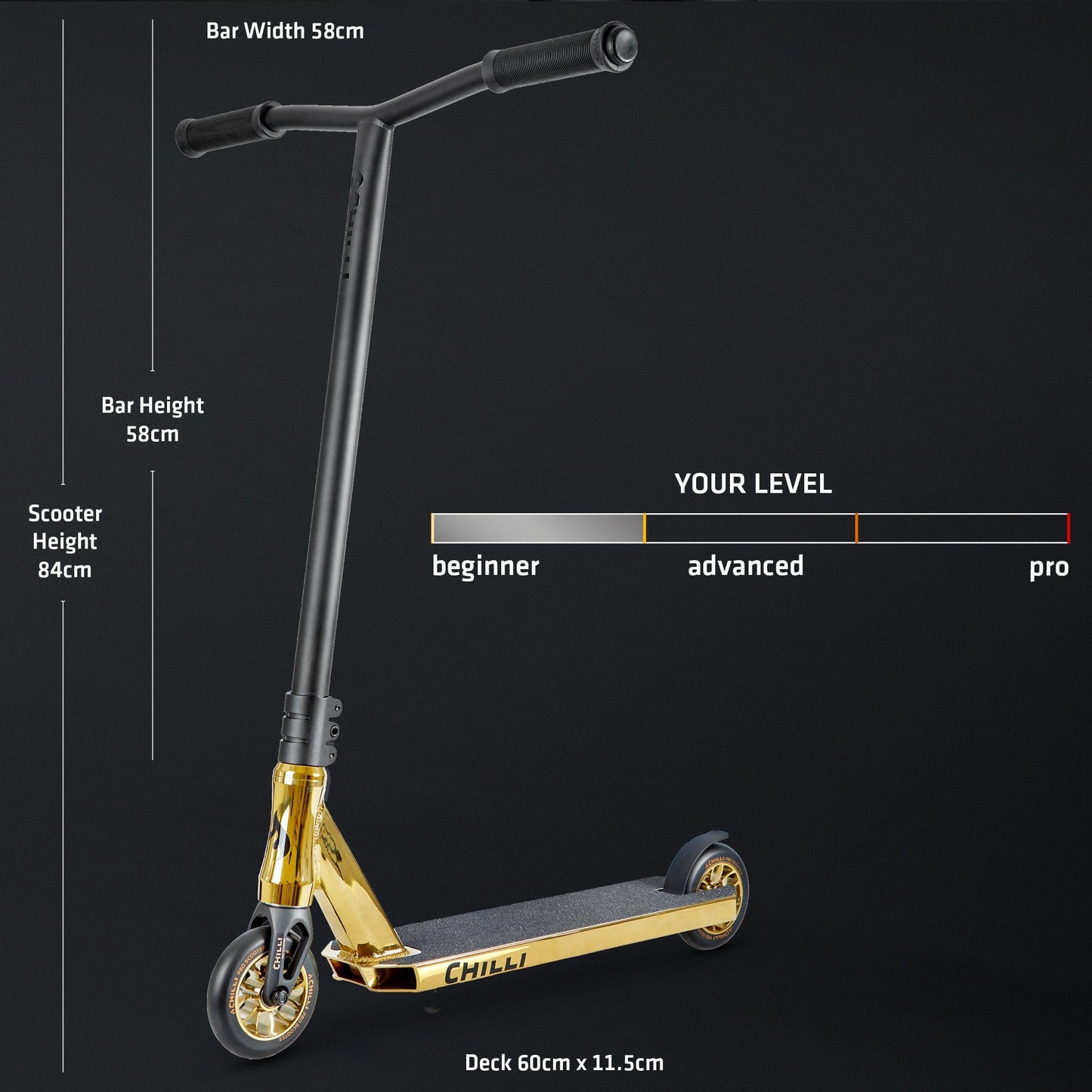 Micro Scooter Chilli Reaper - Gold height and skill level guide