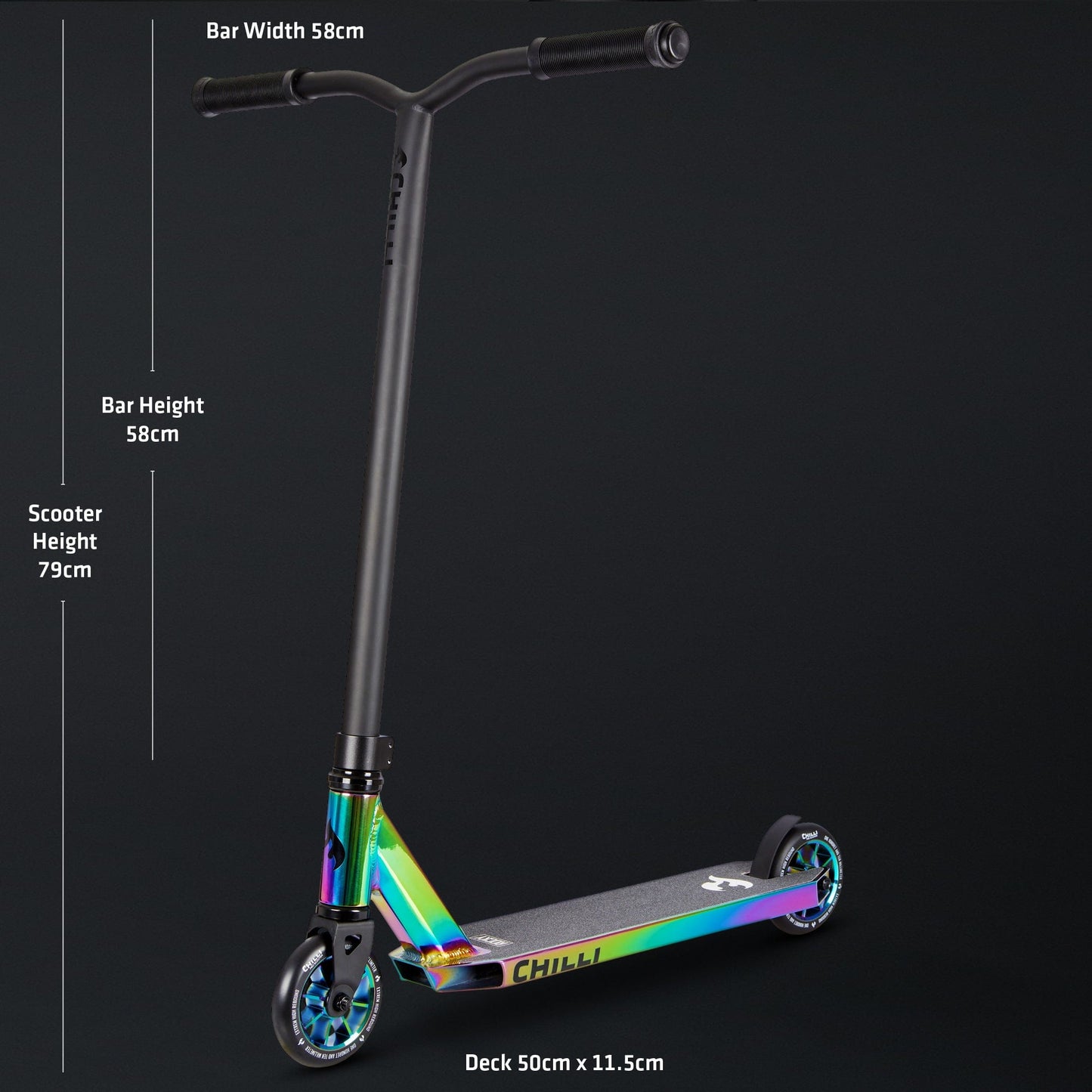 Micro Scooter Chilli Rocky - Neochrome height dimensions