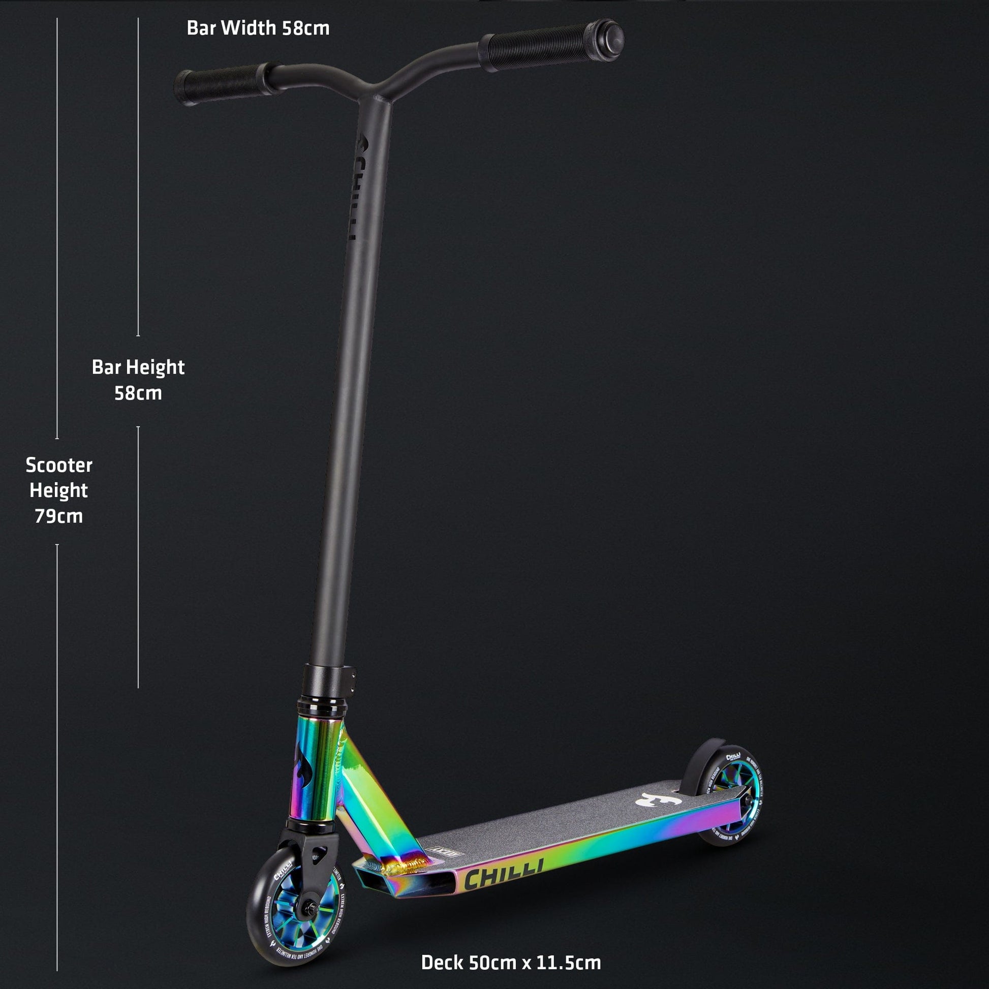 Micro Scooter Chilli Rocky - Neochrome height dimensions