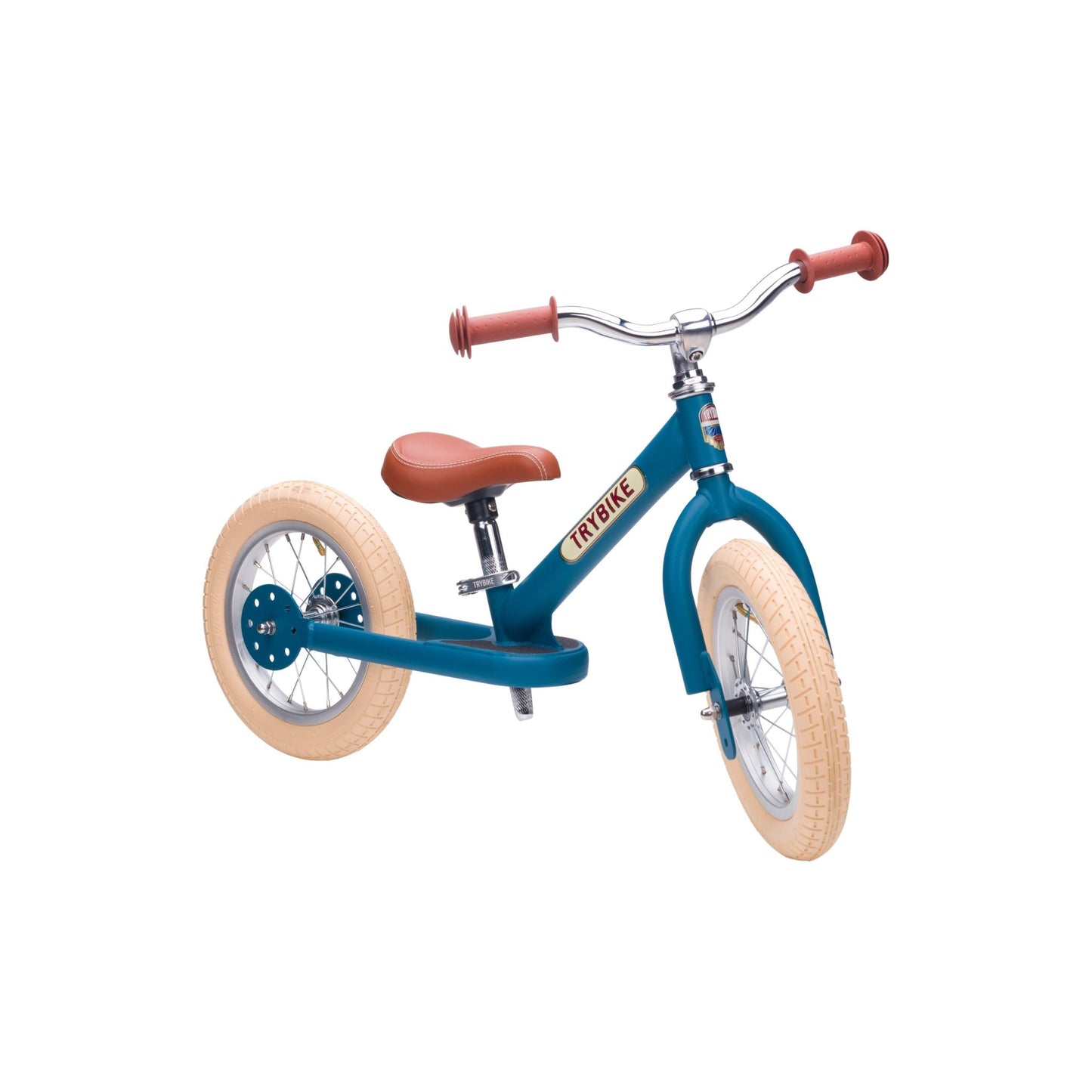 TryBike Matte Finish Bundle - 2-in-1 Trike/Bike, Helmet and Basket - Vintage Blue