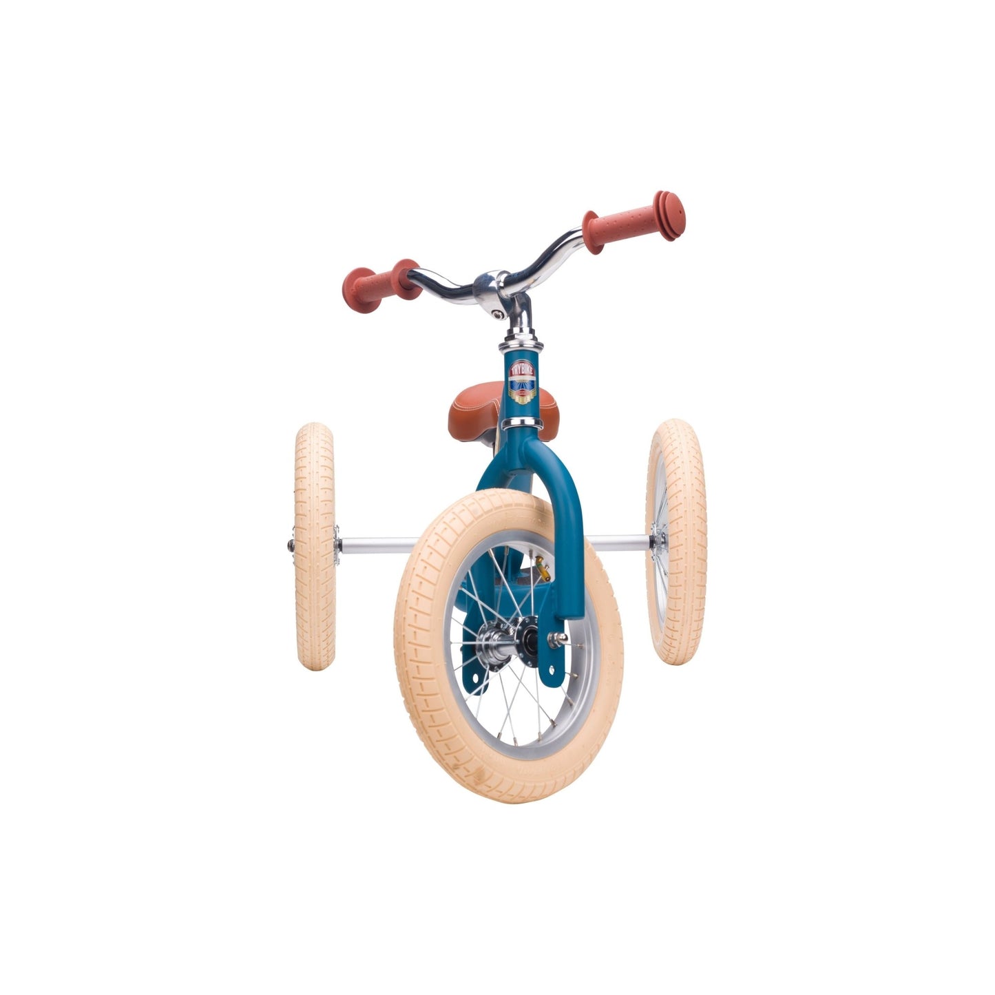 TryBike Matte Finish Bundle - 2-in-1 Trike/Bike, Helmet and Basket - Vintage Blue