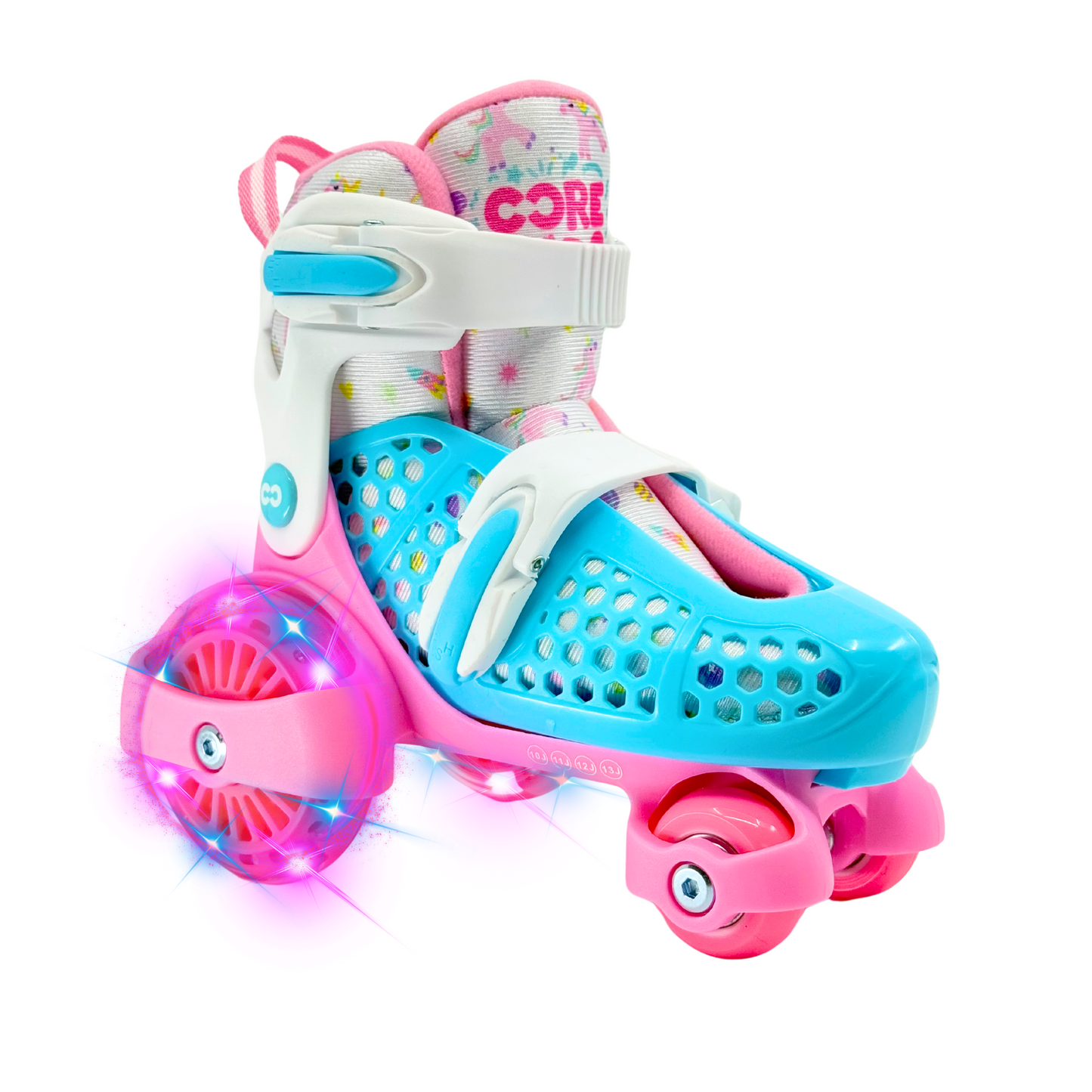 CORE Kids Newbie 4 Wheel Adjustable Skates With LED Wheels