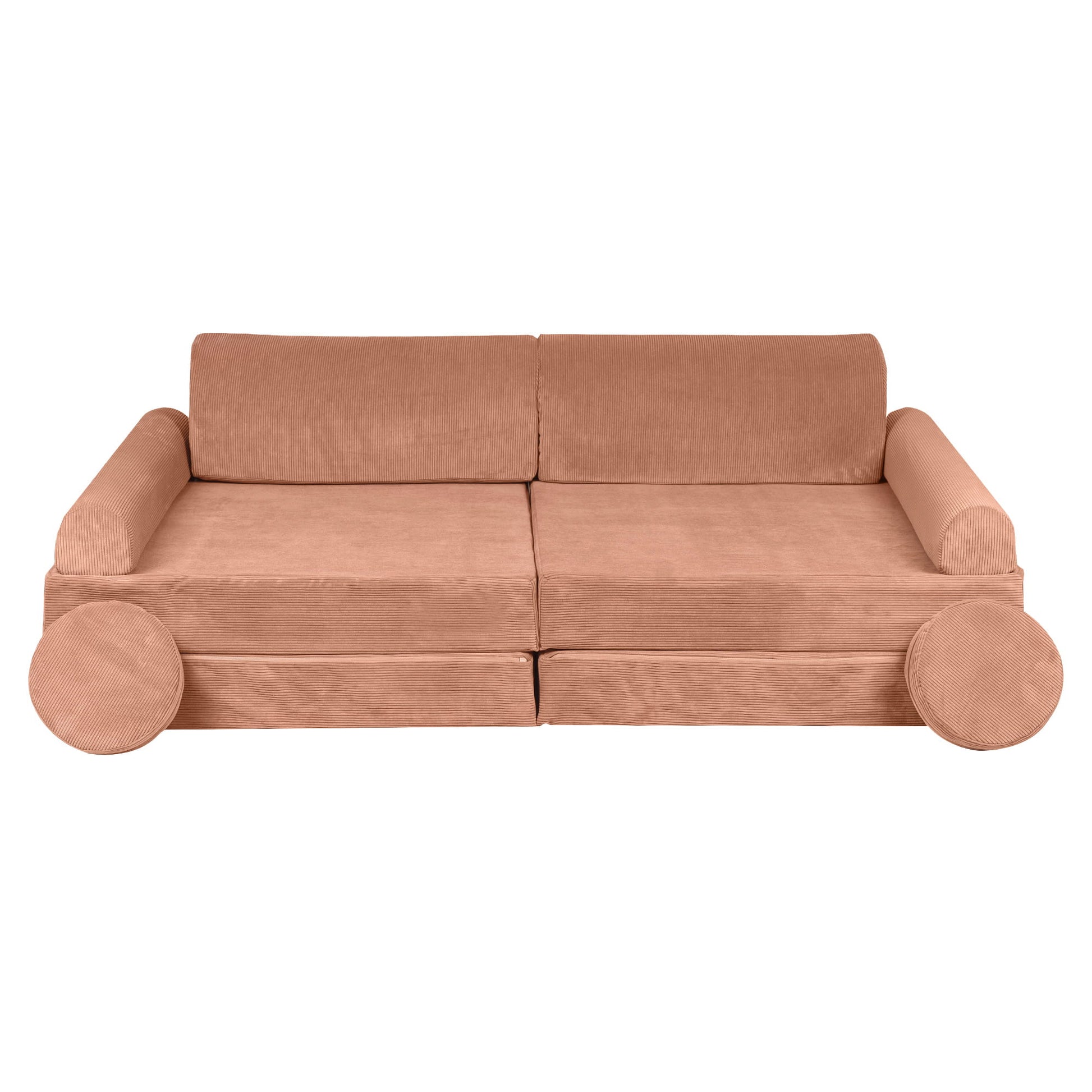 MeowBaby Childrens Soft Play Sofa & Fold Out Bed - Corduroy Ecru - The Online Toy Shop6