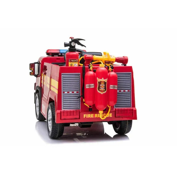 Kids’ 12V Electric Red Fire Engine Ride-On – Water Gun