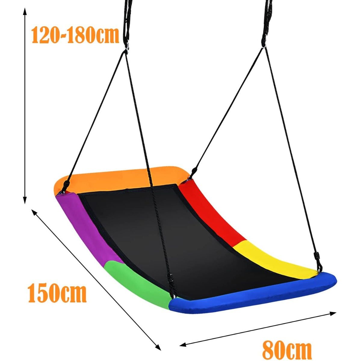 Large Nest Swing with Adjustable Hanging Ropes for Backyard-Multicolor