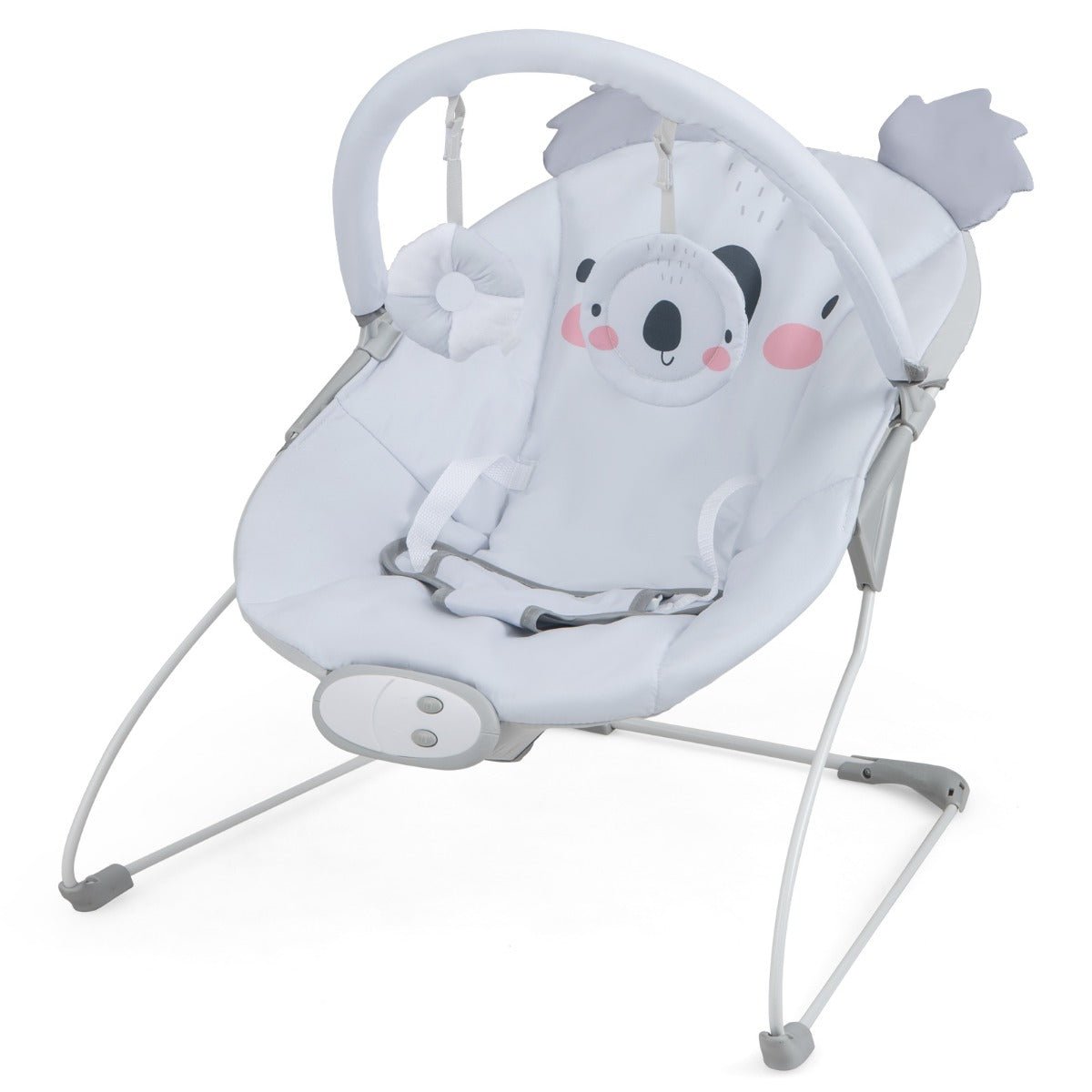 Portable Baby Bouncer with Detachable Toy Bar for Babies 0-6 Months Old up to 9 kg-Grey - The Online Toy Shop - Costway - 3
